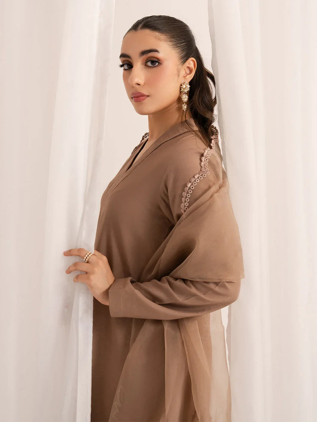 Izel | The Silk Chapter | Caramel - Aqsa Fabrics