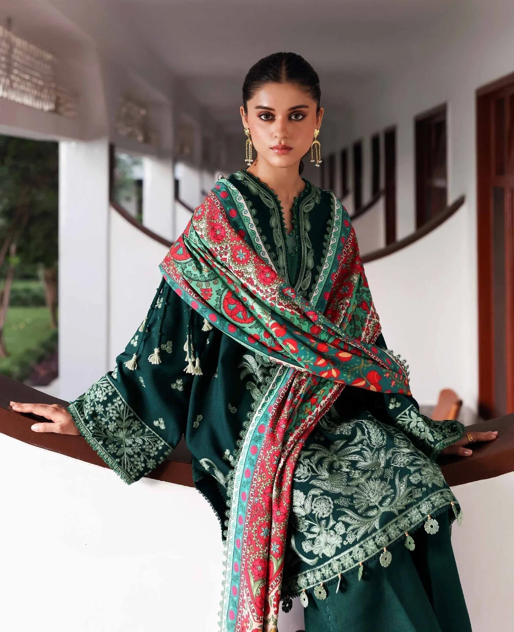 Republic Womenswear | Amaris Luxury Shawl 25 | Celeste - Aqsa Fabrics