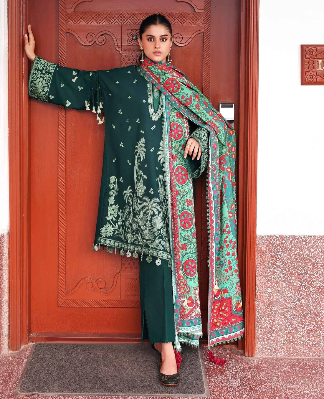 Republic Womenswear | Amaris Luxury Shawl 25 | Celeste - Aqsa Fabrics
