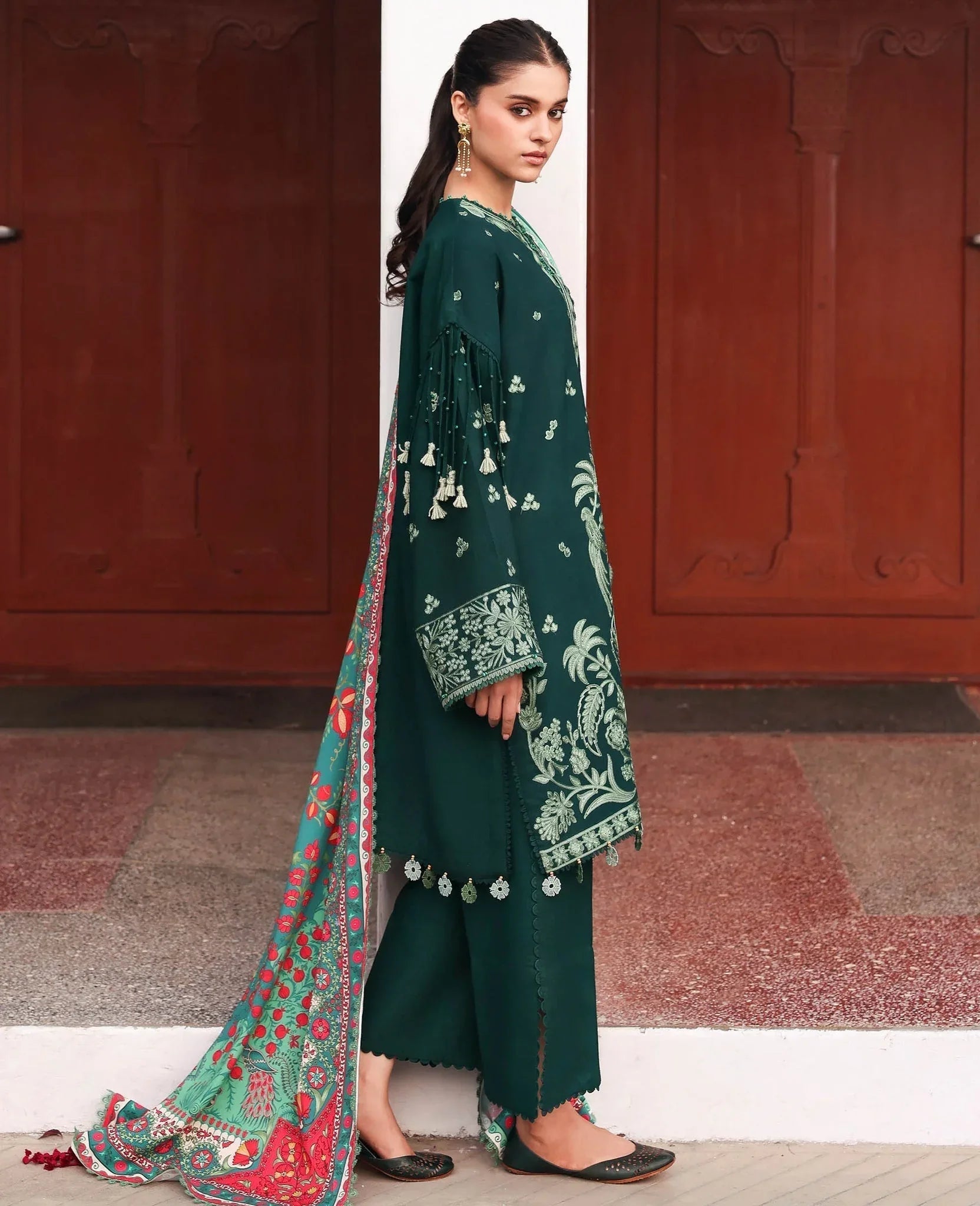 Republic Womenswear | Amaris Luxury Shawl 25 | Celeste - Aqsa Fabrics