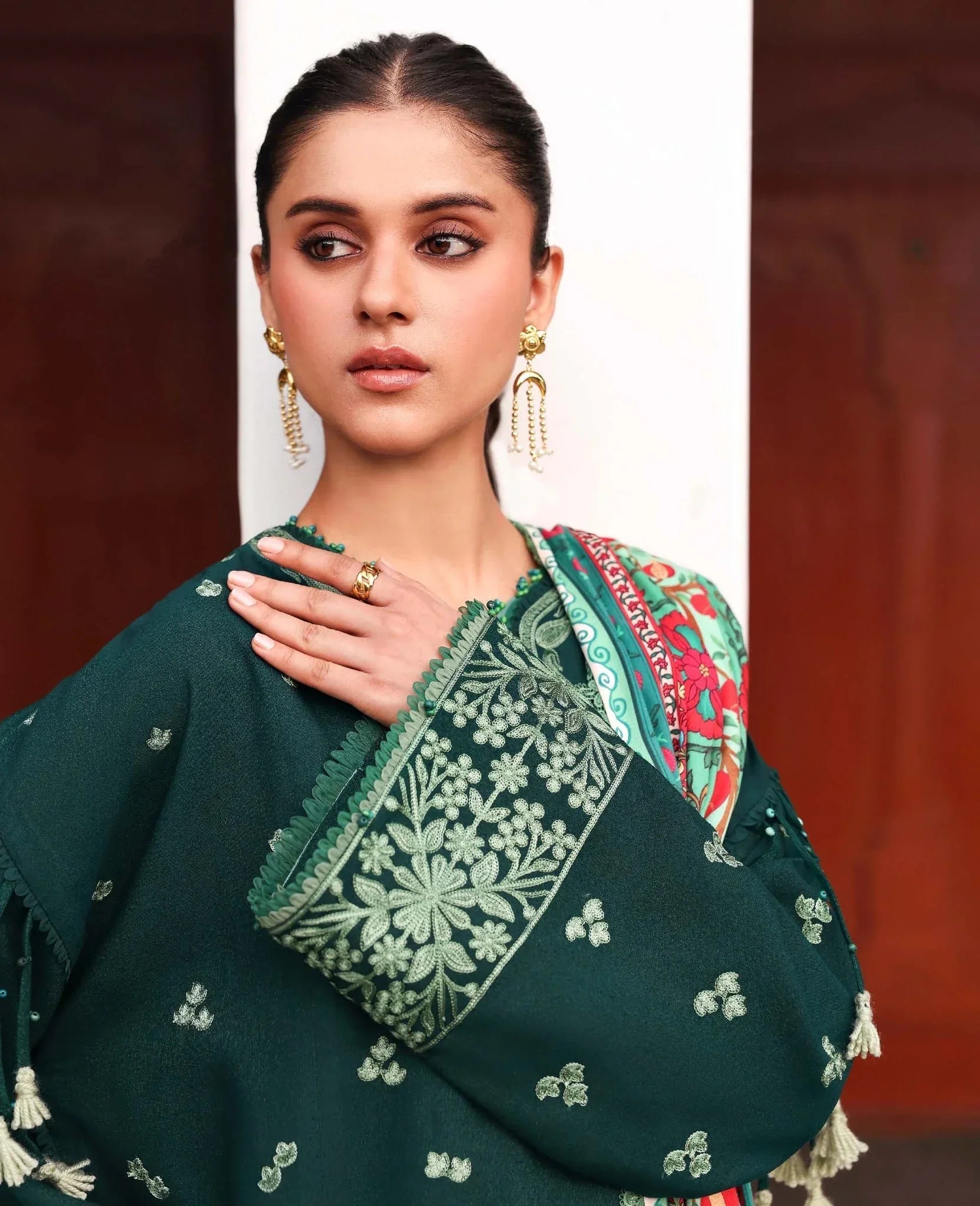 Republic Womenswear | Amaris Luxury Shawl 25 | Celeste - Aqsa Fabrics