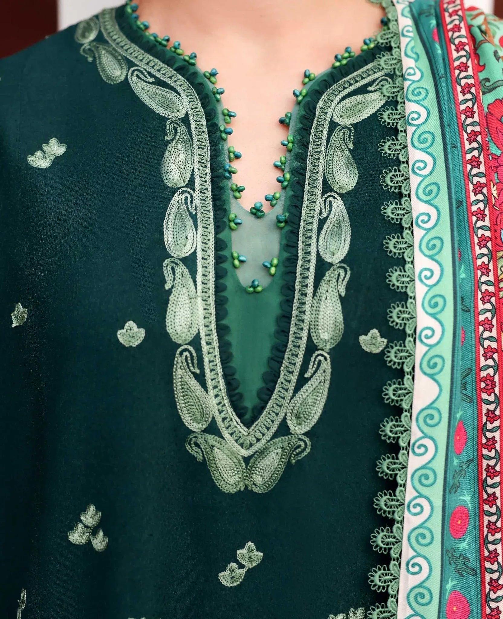Republic Womenswear | Amaris Luxury Shawl 25 | Celeste - Aqsa Fabrics