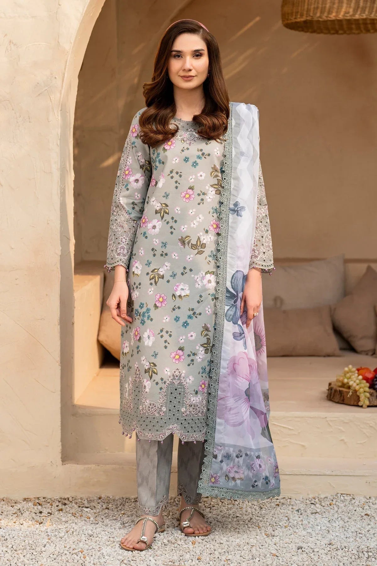 Alizeh | Levana Lawn | Cinder - Aqsa Fabrics