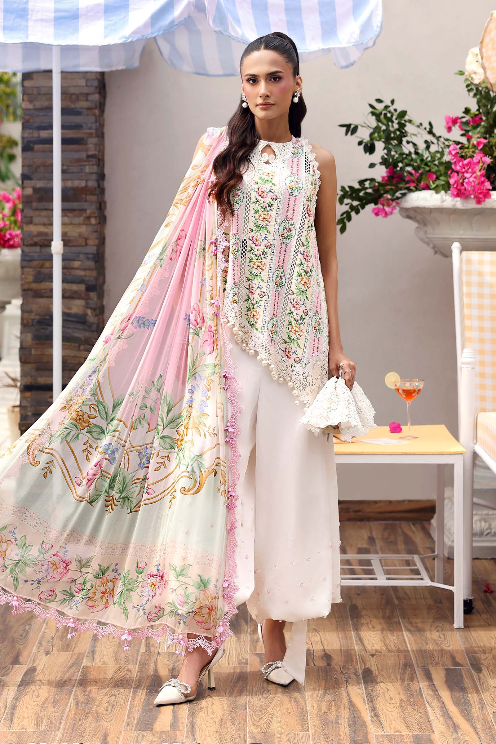 Maria B 3 Piece Stitched Embroidered Lawn Suit