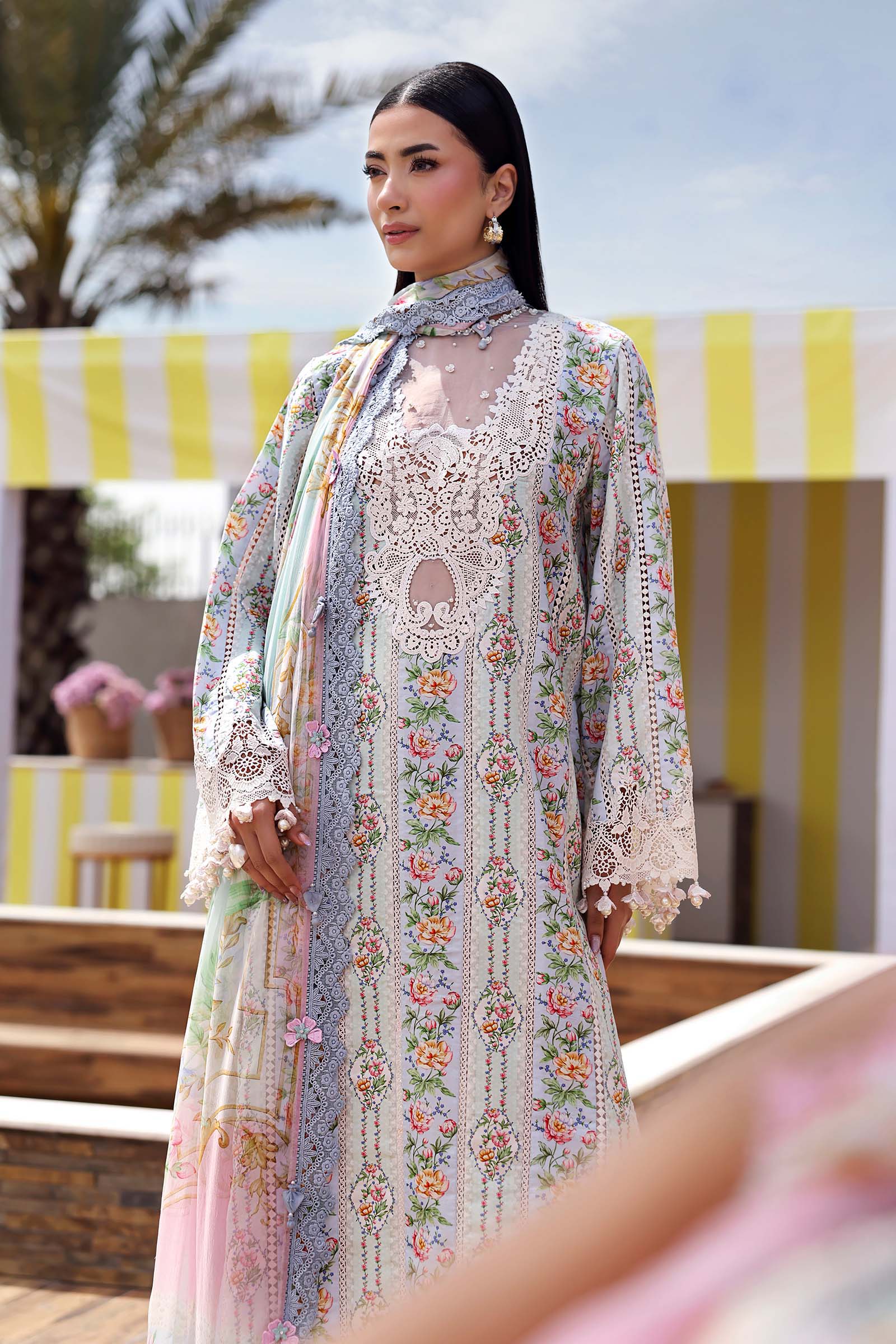 Maria B 3 Piece Stitched Embroidered Lawn Suit