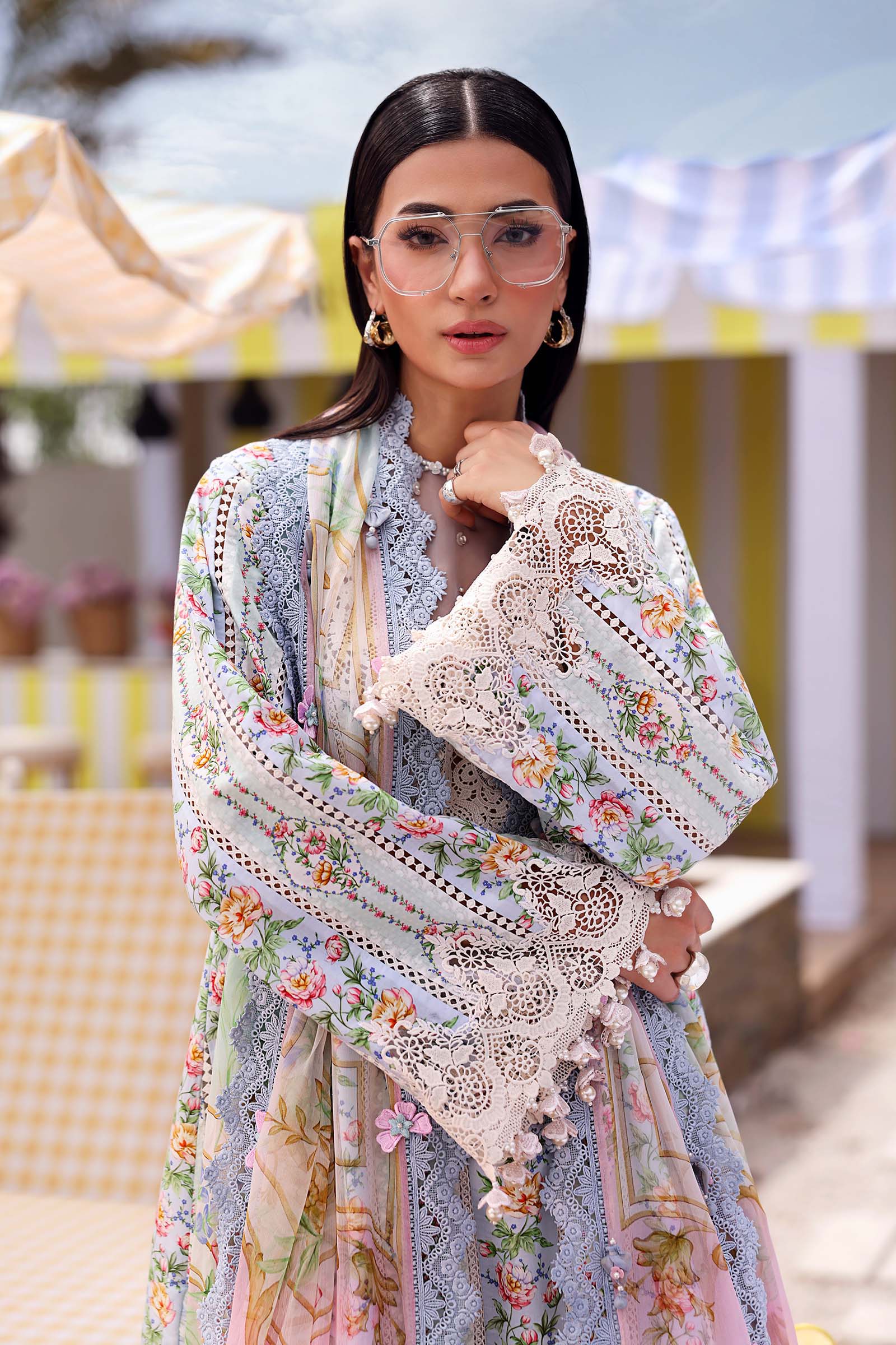 Maria B 3 Piece Stitched Embroidered Lawn Suit
