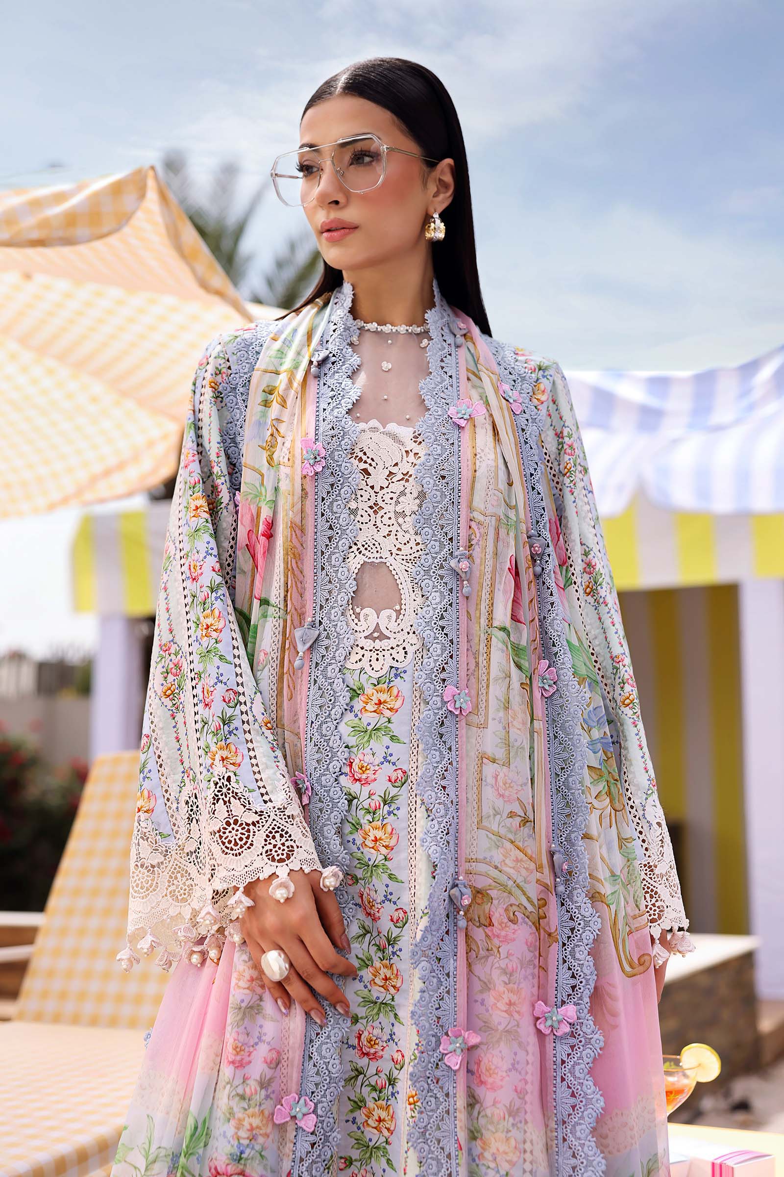Maria B 3 Piece Stitched Embroidered Lawn Suit