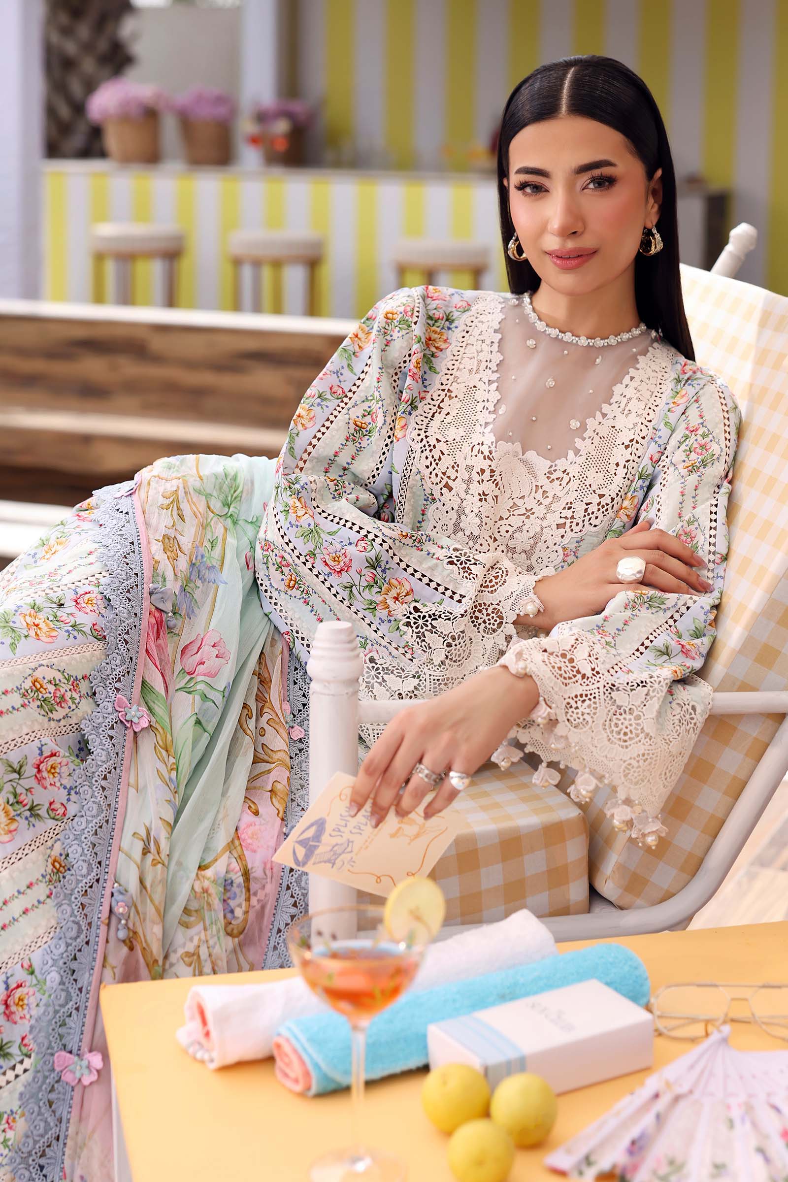 Maria B 3 Piece Stitched Embroidered Lawn Suit
