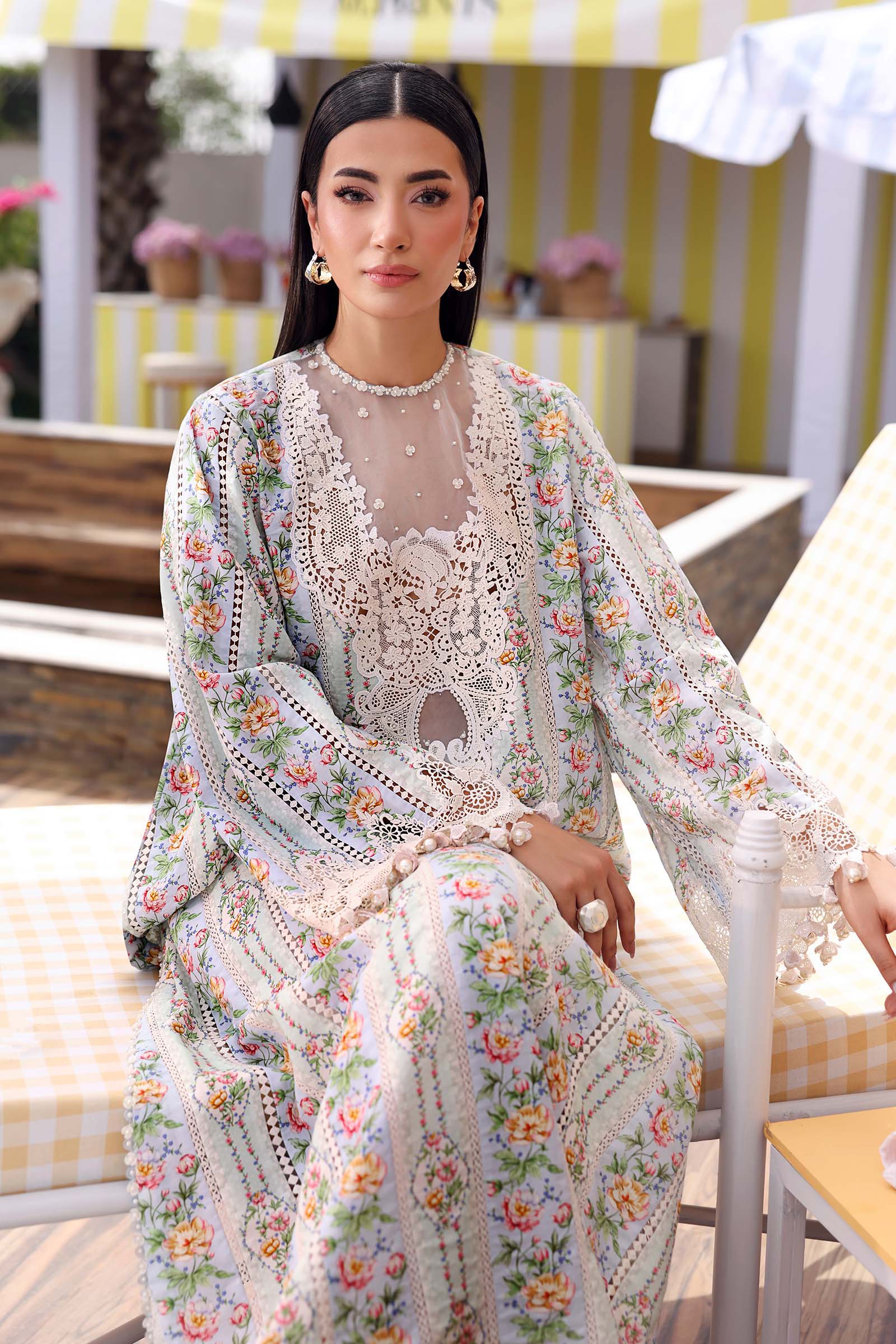 Maria B 3 Piece Stitched Embroidered Lawn Suit