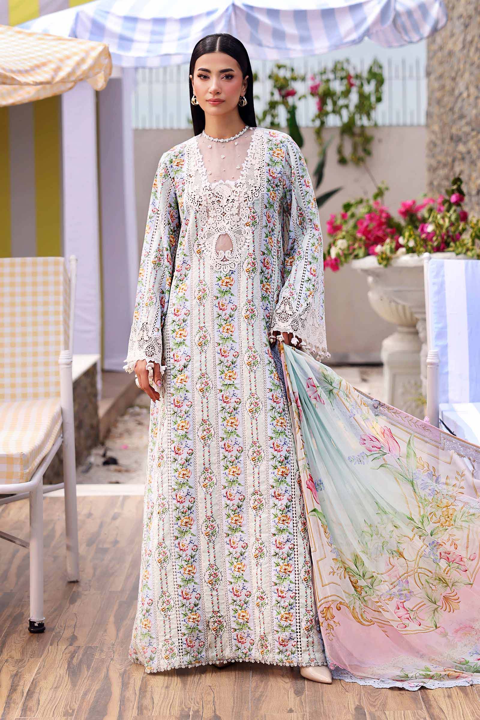 Maria B 3 Piece Stitched Embroidered Lawn Suit
