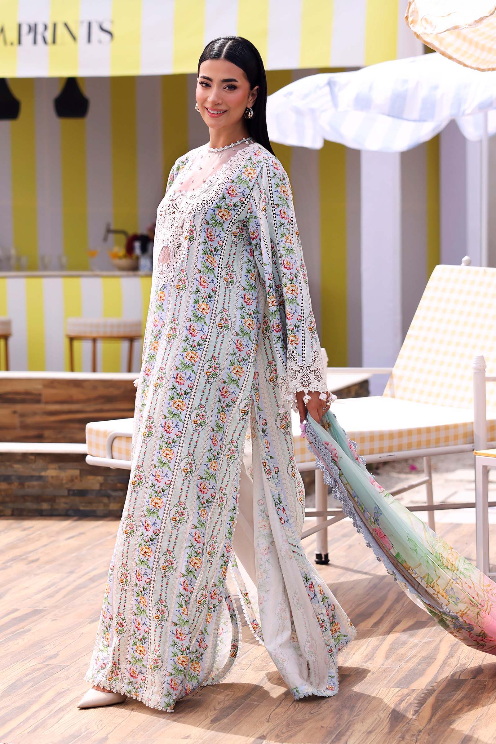Maria B 3 Piece Stitched Embroidered Lawn Suit