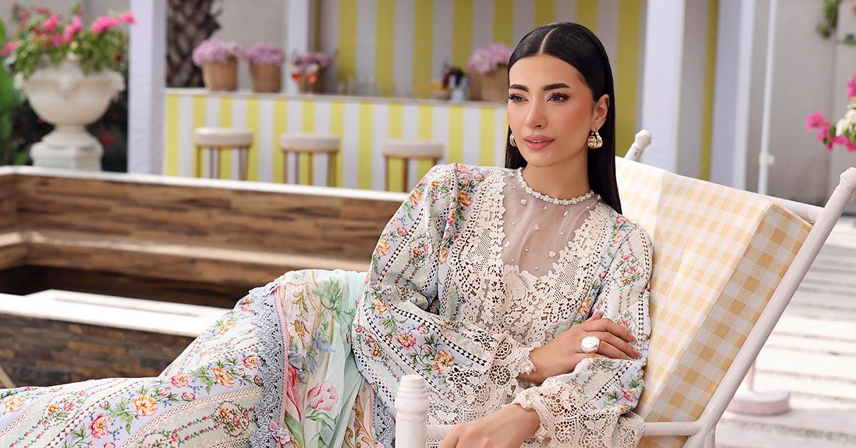 Maria B 3 Piece Stitched Embroidered Lawn Suit