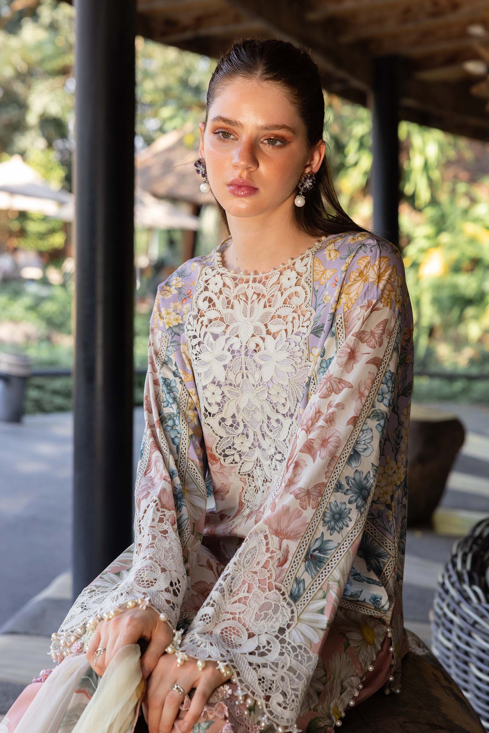 3 Piece Unstitched Embroidered Lawn Suit - Aqsa Fabrics