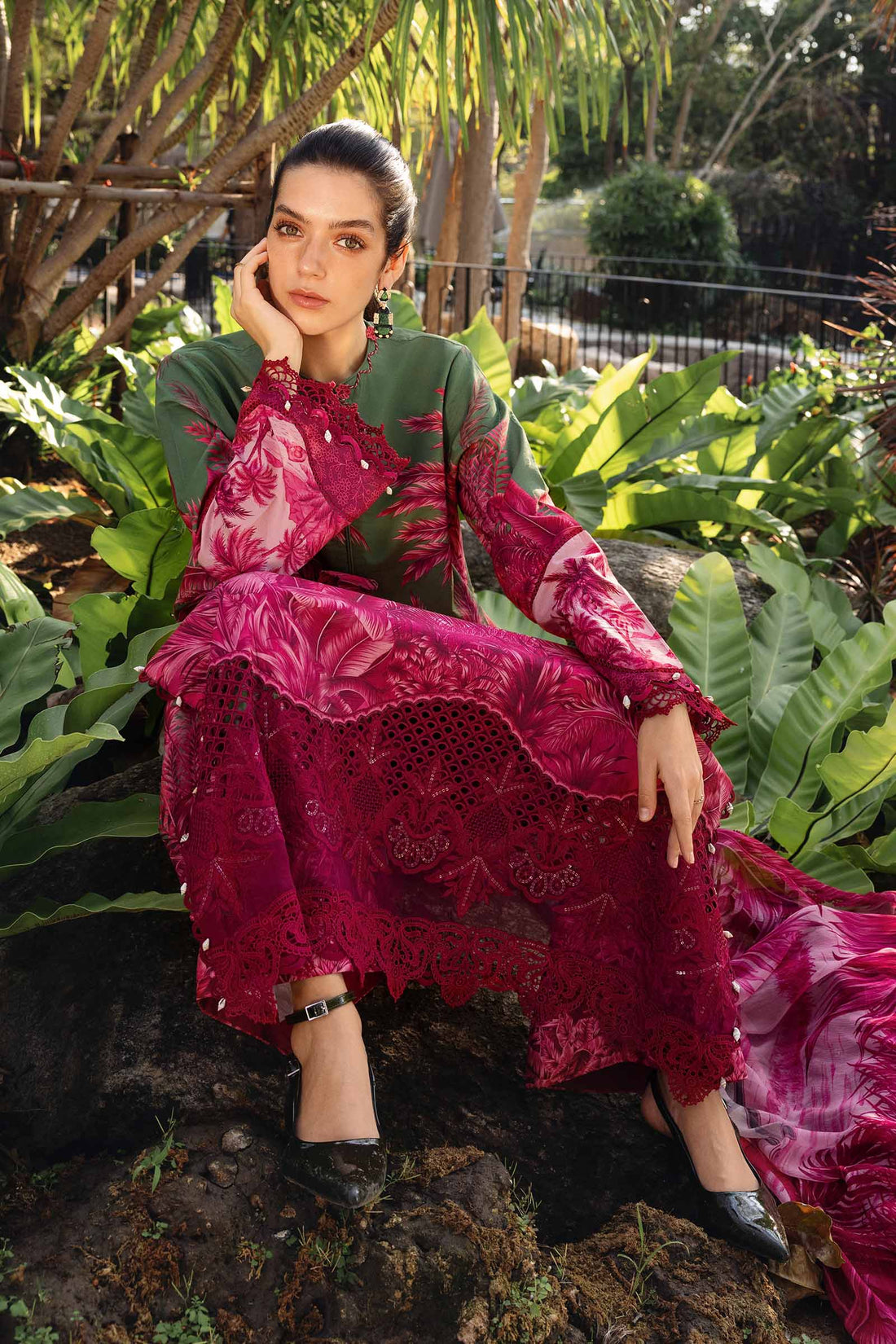 3 Piece Unstitched Embroidered Lawn Suit - Aqsa Fabrics