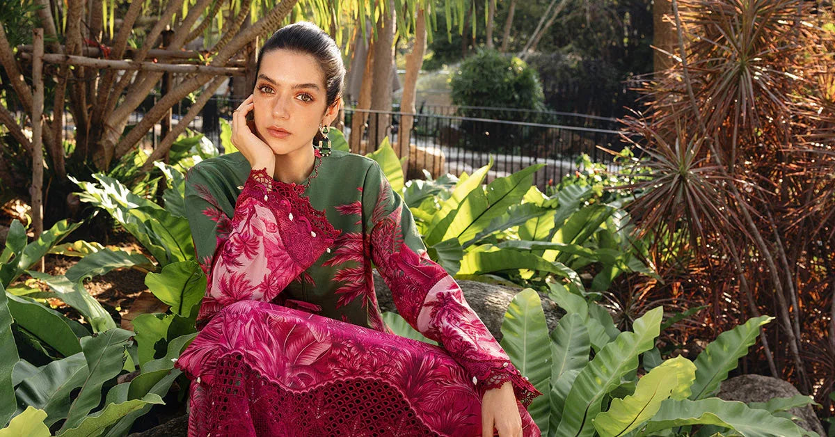 3 Piece Unstitched Embroidered Lawn Suit - Aqsa Fabrics
