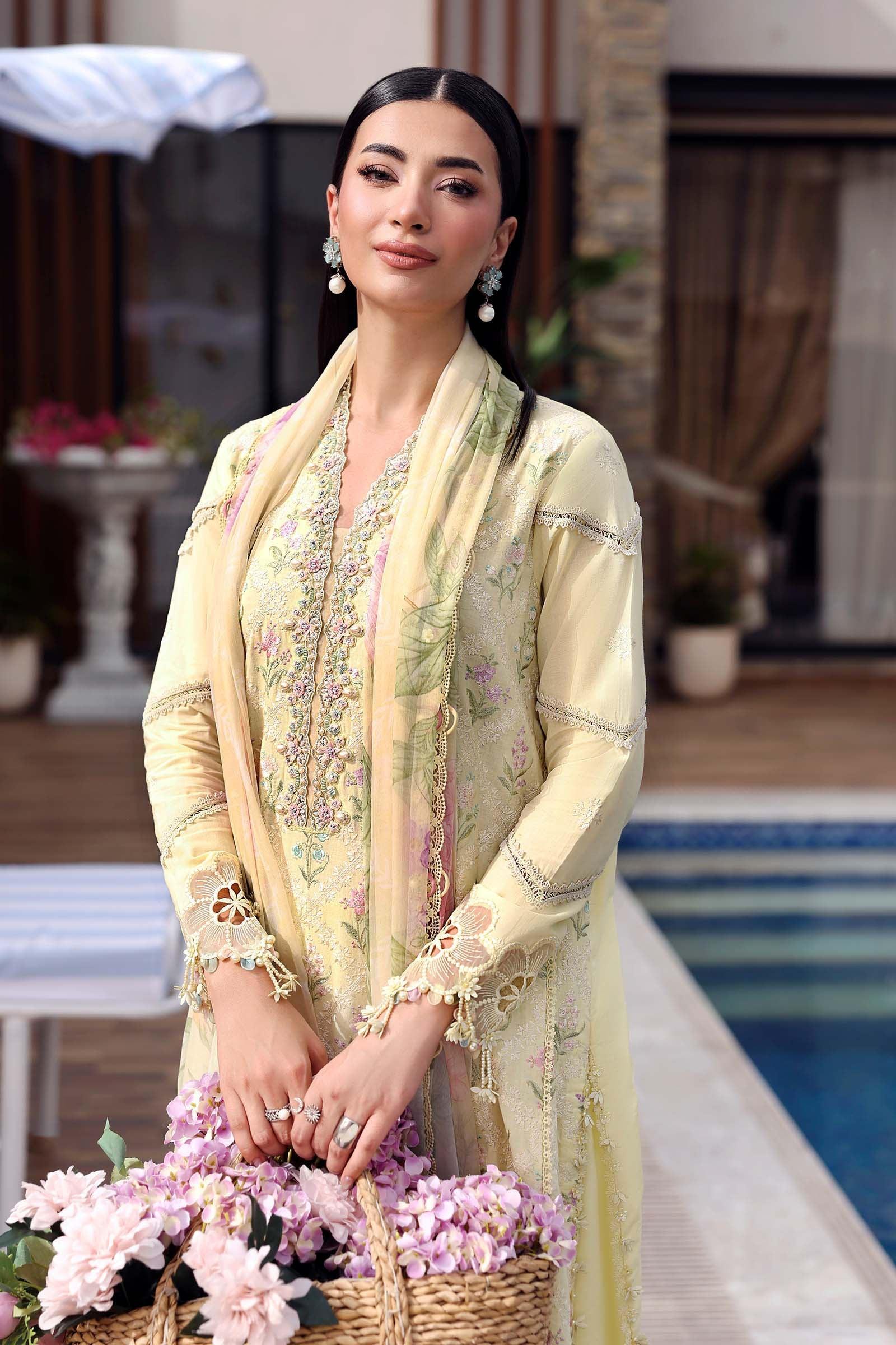 Maria B 3 Piece Stitched Embroidered Lawn Suit
