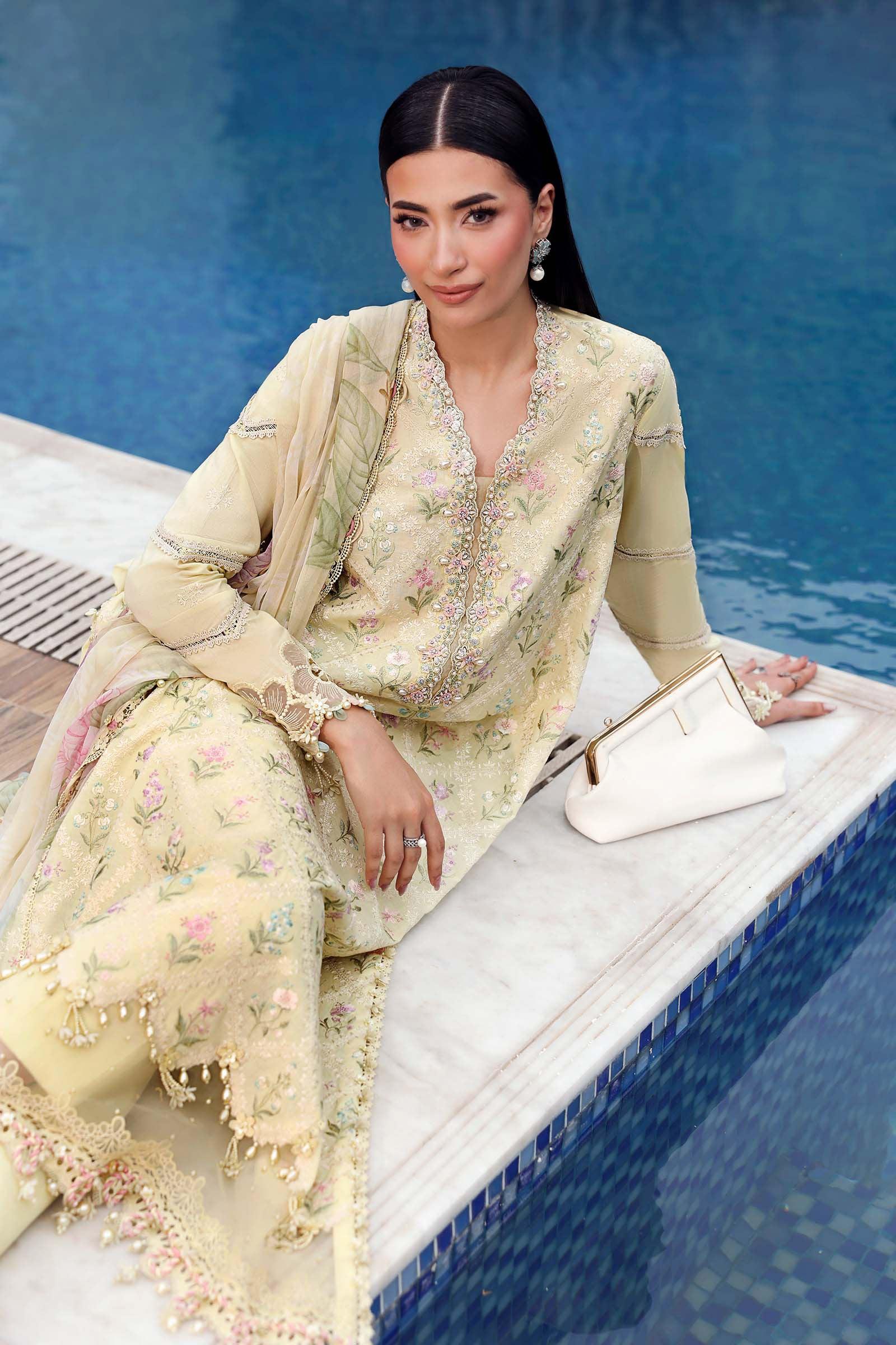 Maria B 3 Piece Stitched Embroidered Lawn Suit