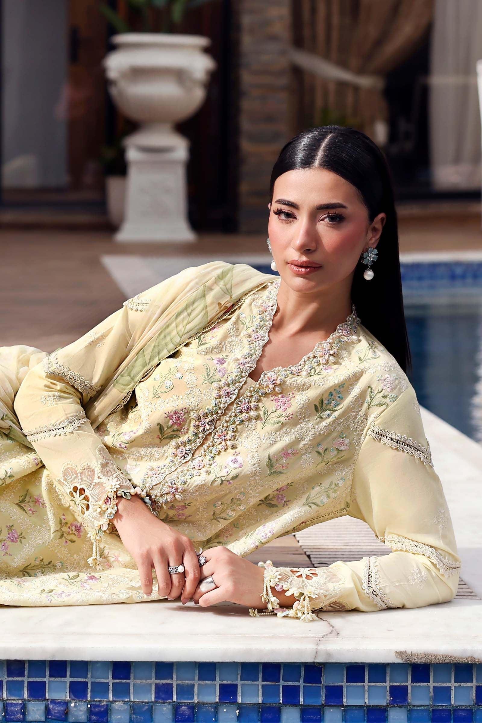 Maria B 3 Piece Stitched Embroidered Lawn Suit