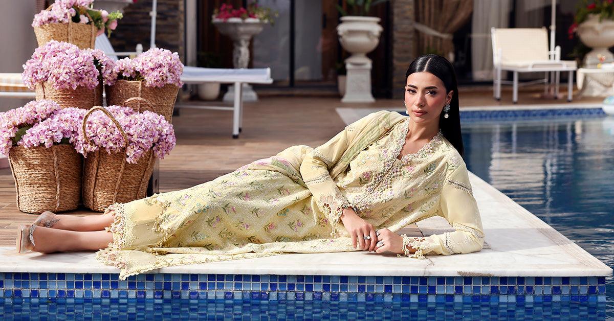 Maria B 3 Piece Stitched Embroidered Lawn Suit