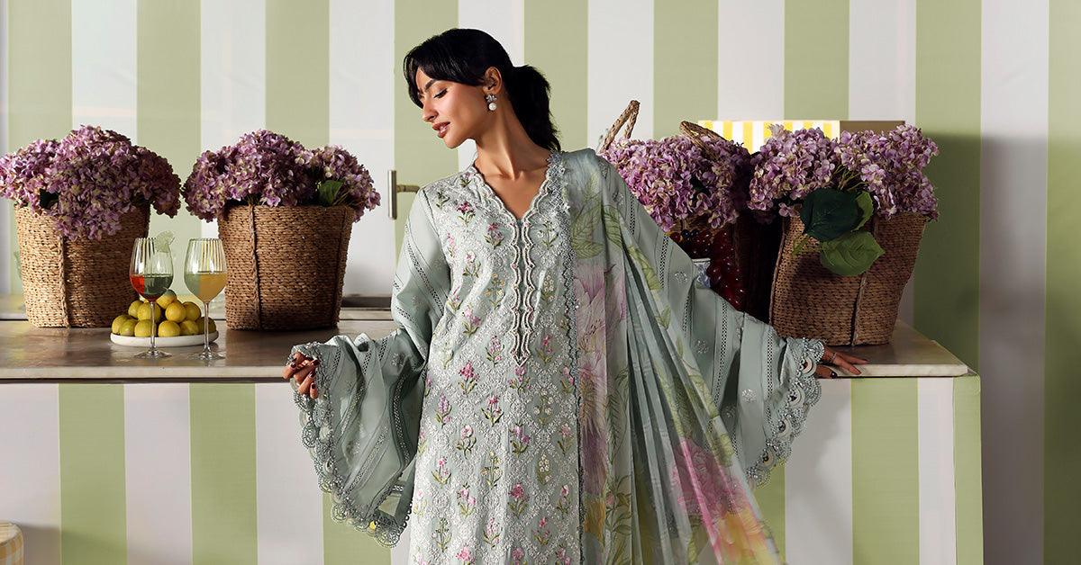 Maria B 3 Piece Stitched Embroidered Lawn Suit