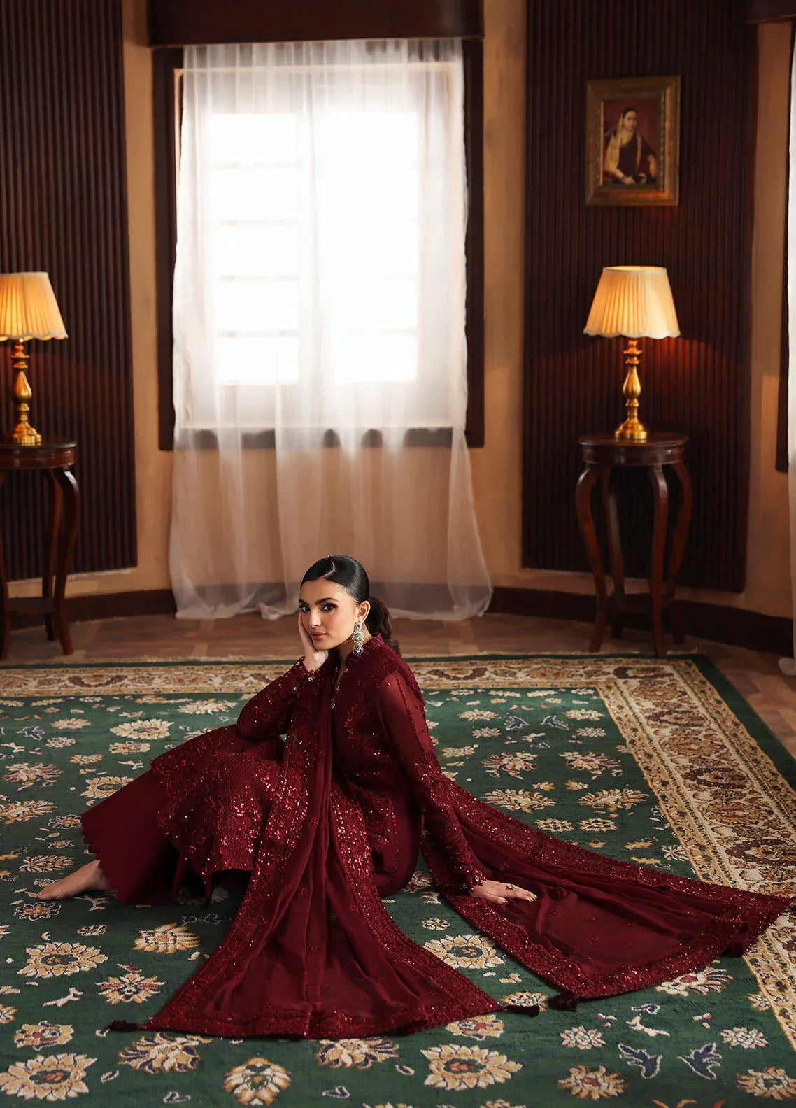 Gulaal | I Evayna Embroidered Chiffon | Vezeen - Aqsa Fabrics