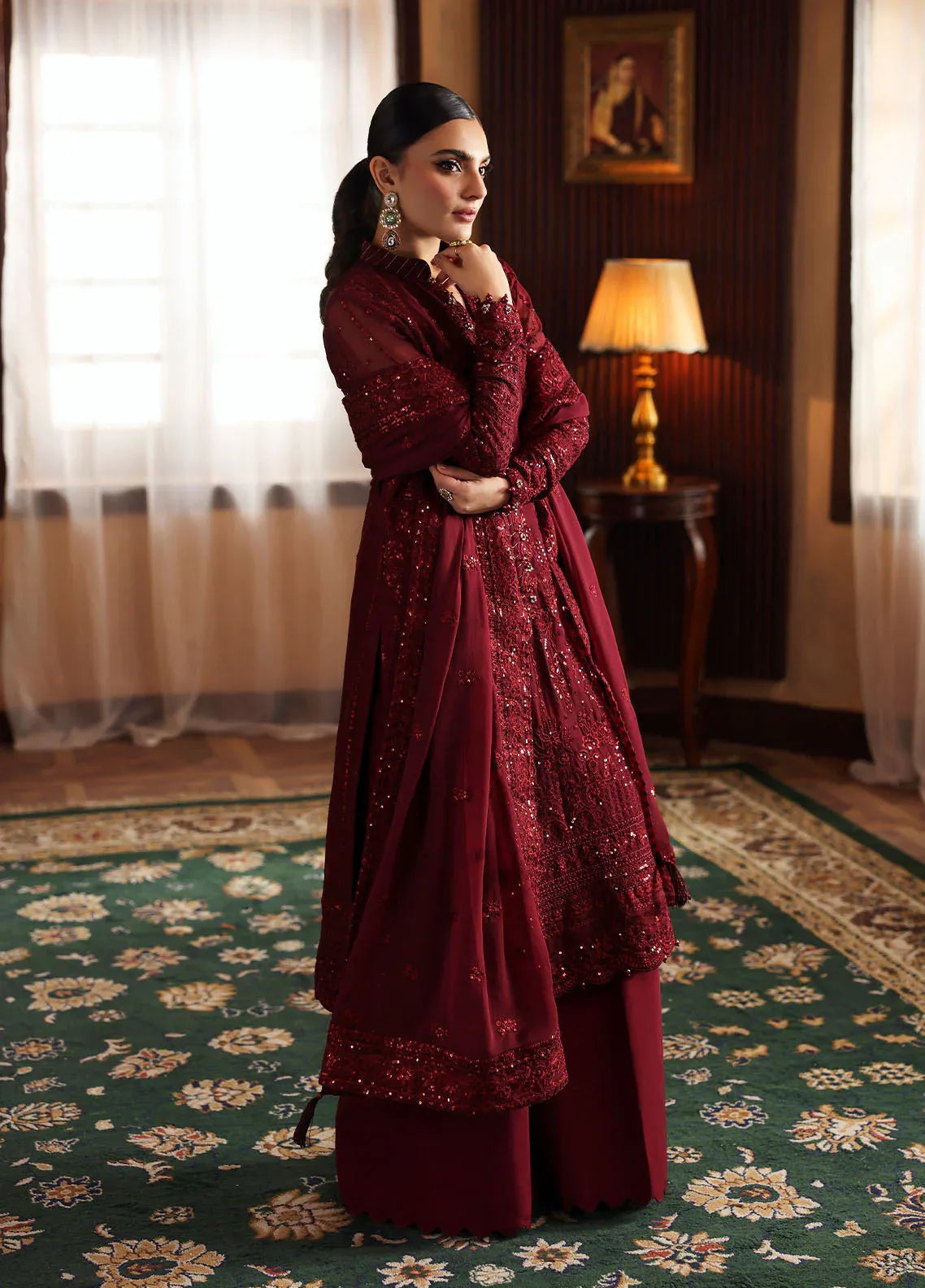 Gulaal | I Evayna Embroidered Chiffon | Vezeen - Aqsa Fabrics