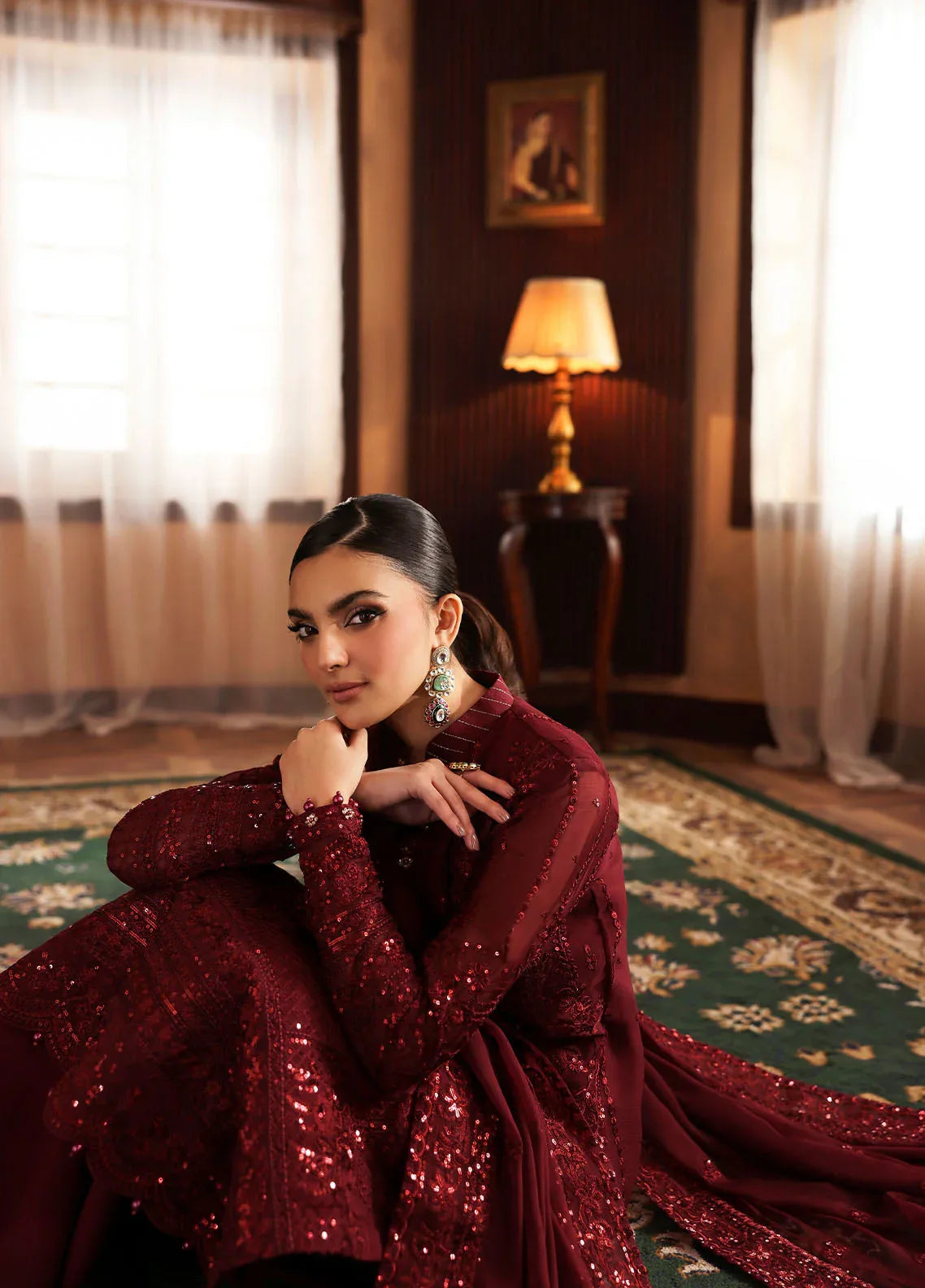 Gulaal | I Evayna Embroidered Chiffon | Vezeen - Aqsa Fabrics