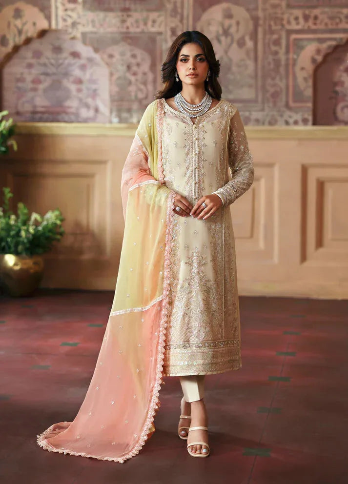 Gulaal | I Evayna Embroidered Chiffon | Fareyah - Aqsa Fabrics