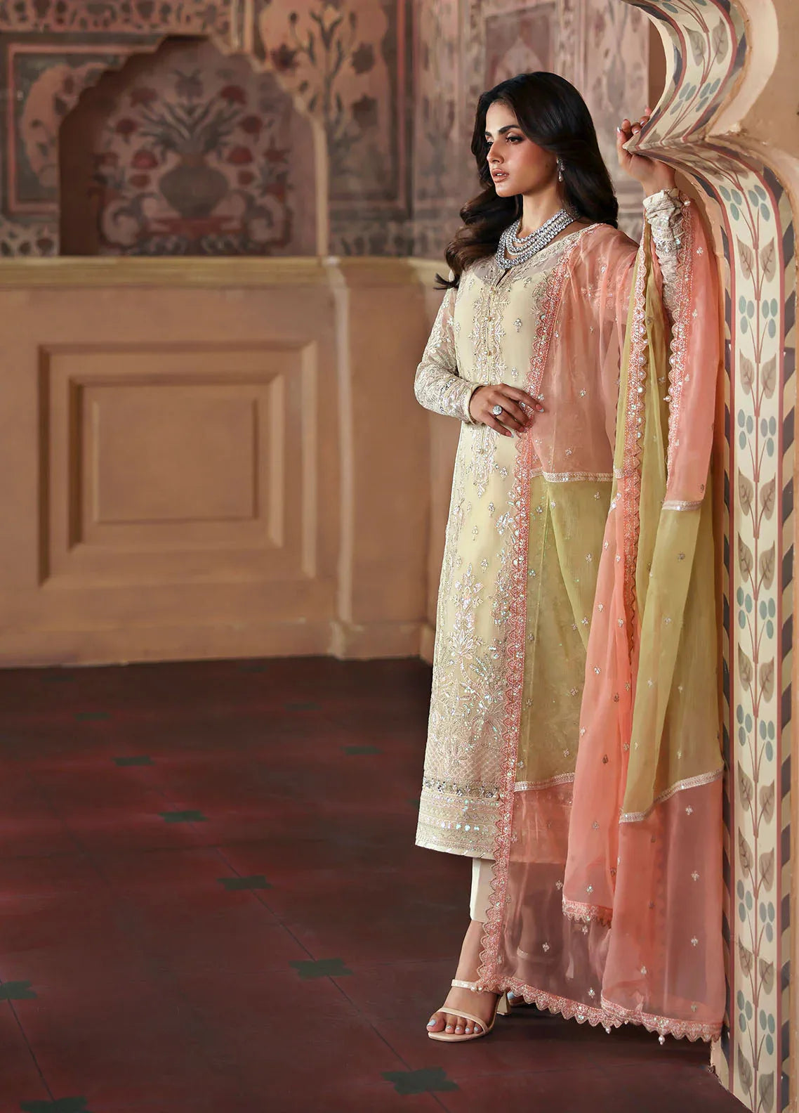 Gulaal | I Evayna Embroidered Chiffon | Fareyah - Aqsa Fabrics
