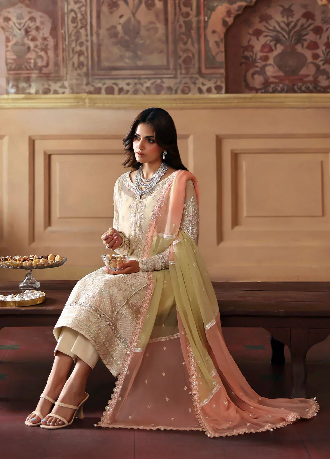 Gulaal | I Evayna Embroidered Chiffon | Fareyah - Aqsa Fabrics