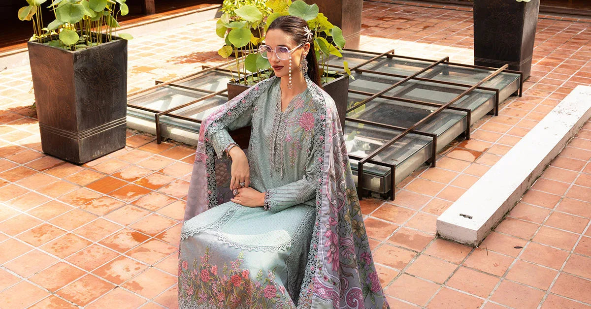3 Piece Unstitched Embroidered Twill Linen Suit - Aqsa Fabrics