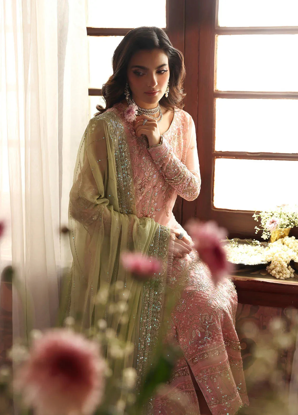Gulaal | I Evayna Embroidered Chiffon | Layana - Aqsa Fabrics