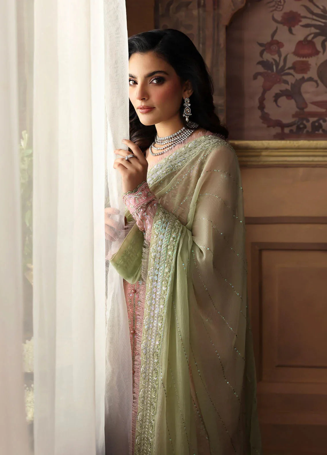 Gulaal | I Evayna Embroidered Chiffon | Layana - Aqsa Fabrics