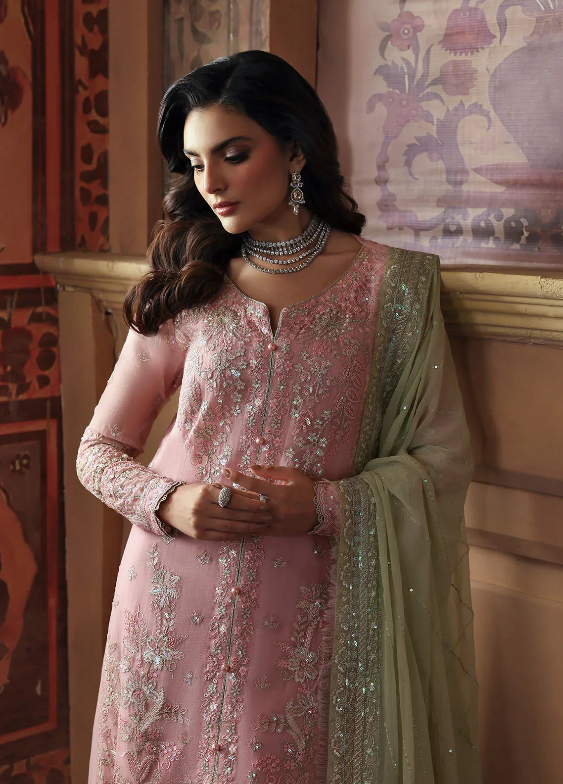 Gulaal | I Evayna Embroidered Chiffon | Layana - Aqsa Fabrics
