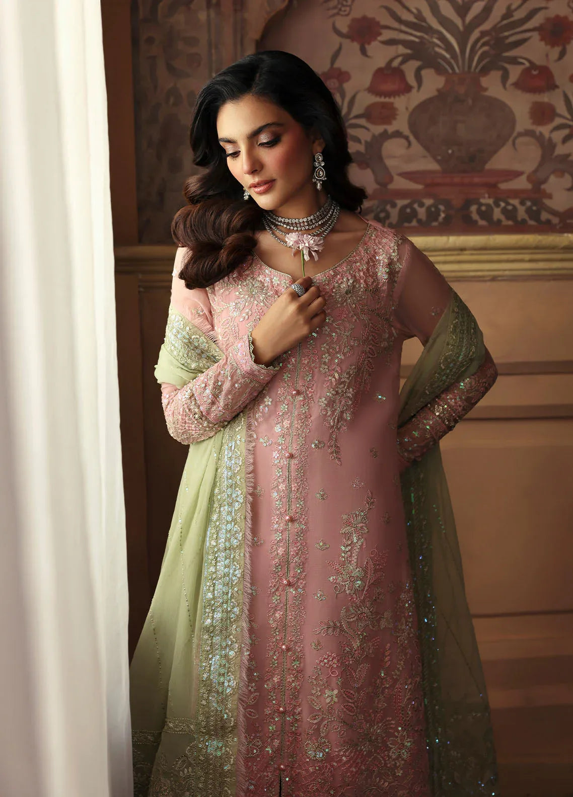 Gulaal | I Evayna Embroidered Chiffon | Layana - Aqsa Fabrics