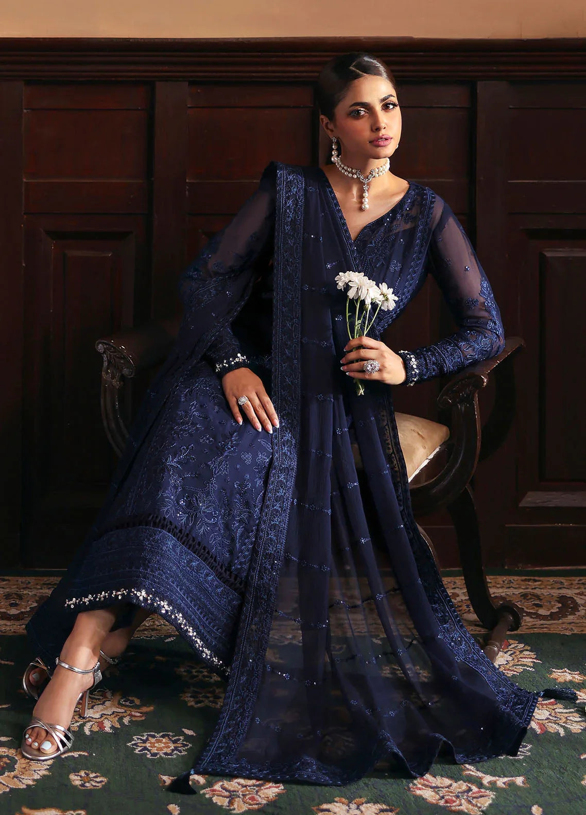 Gulaal | I Evayna Embroidered Chiffon | Leesha - Aqsa Fabrics