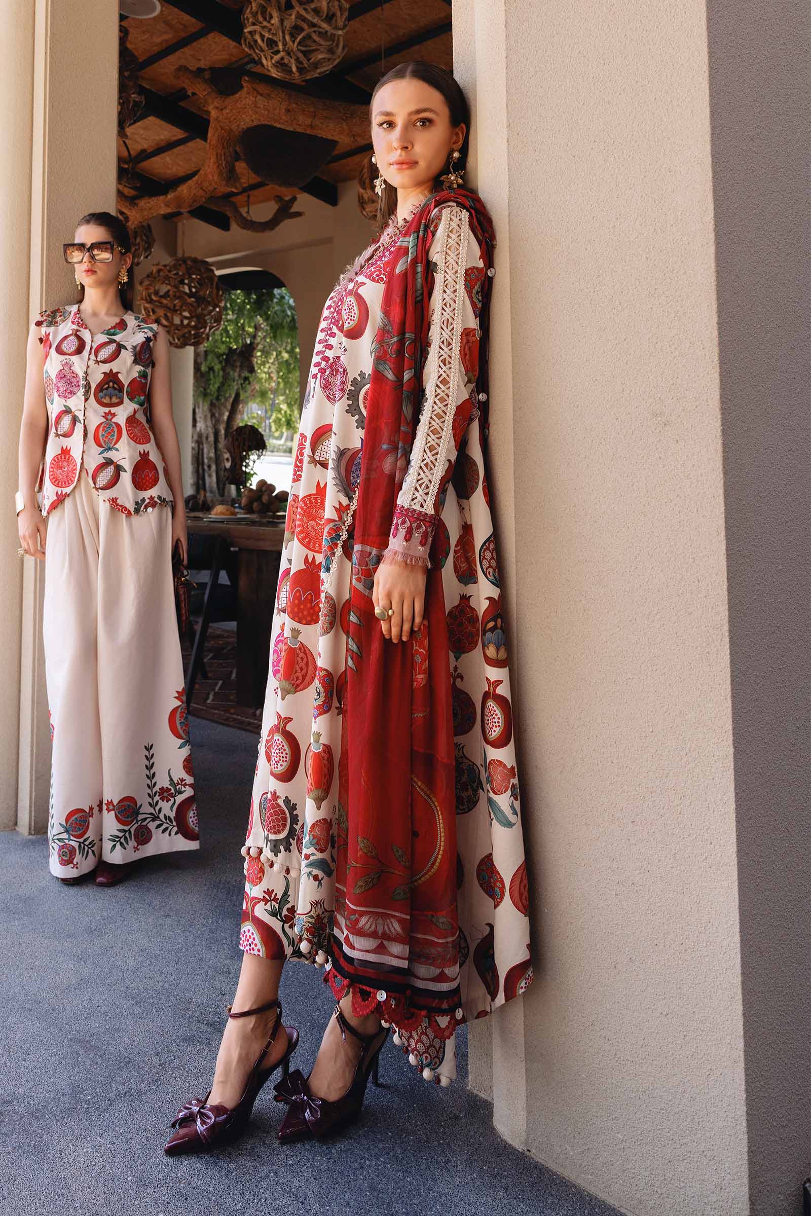 3 Piece Unstitched Embroidered Lawn Suit - Aqsa Fabrics