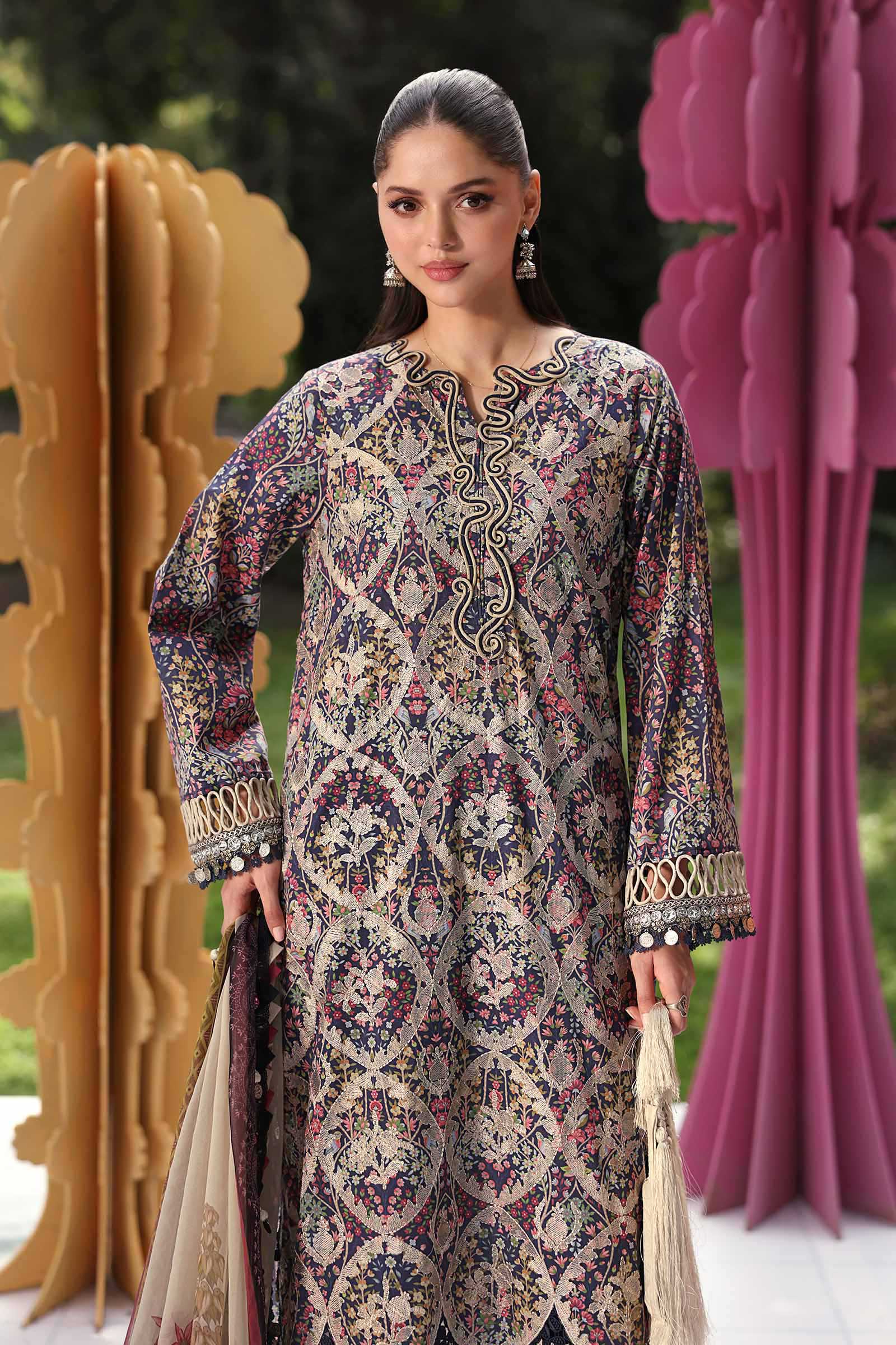 Maria B 3 Piece Stitched Embroidered Lawn Suit