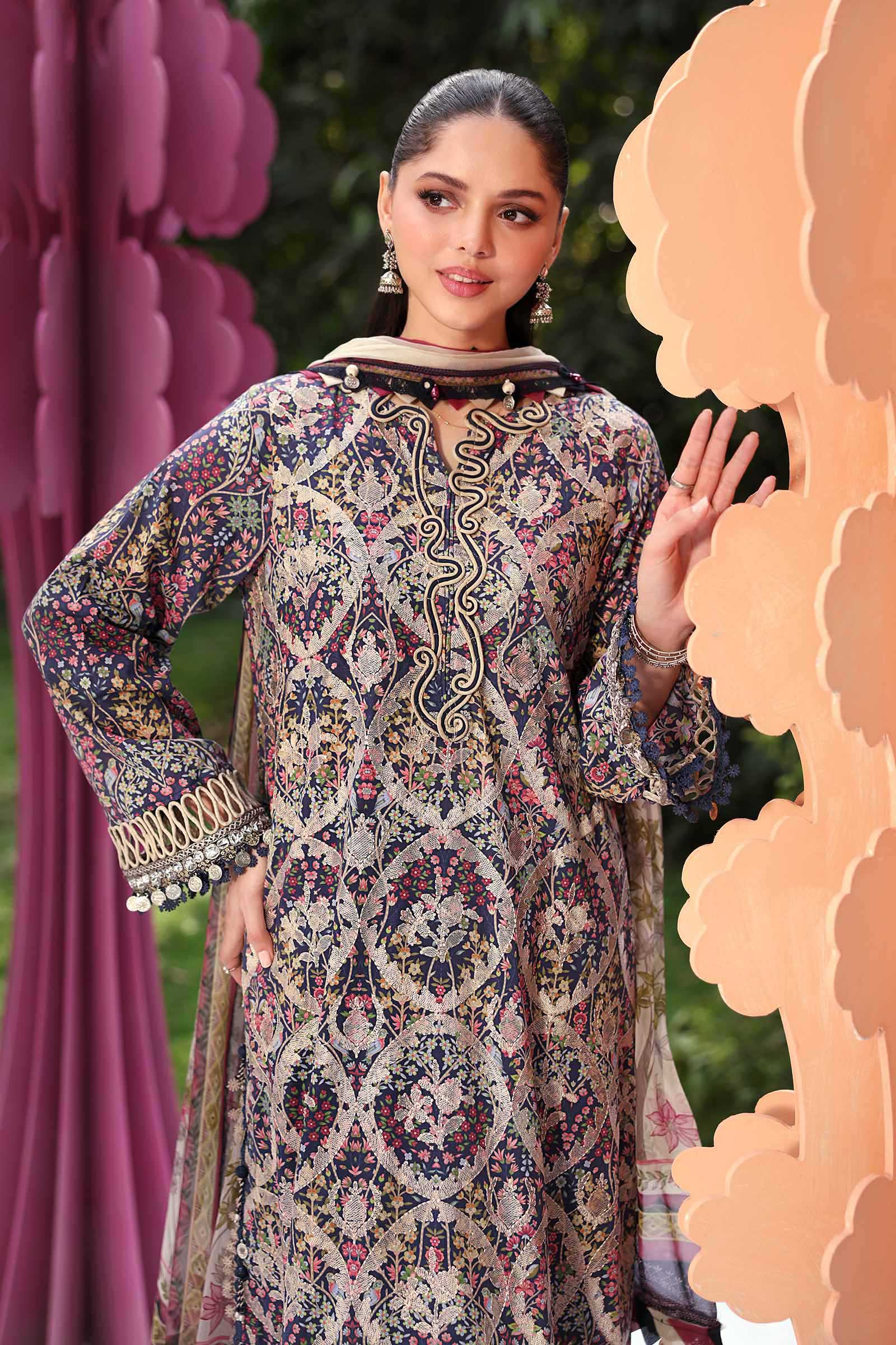Maria B 3 Piece Stitched Embroidered Lawn Suit