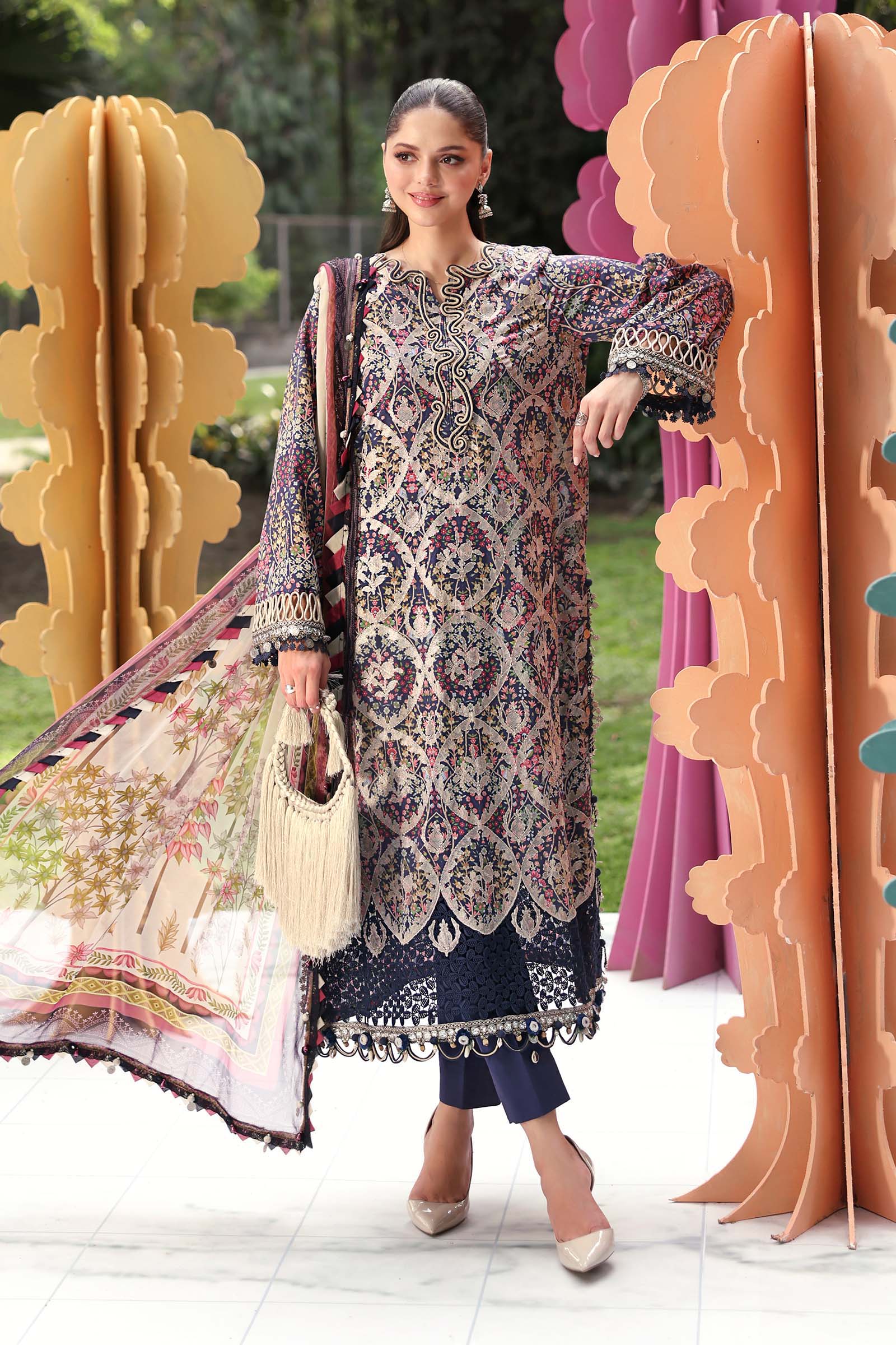 Maria B 3 Piece Stitched Embroidered Lawn Suit