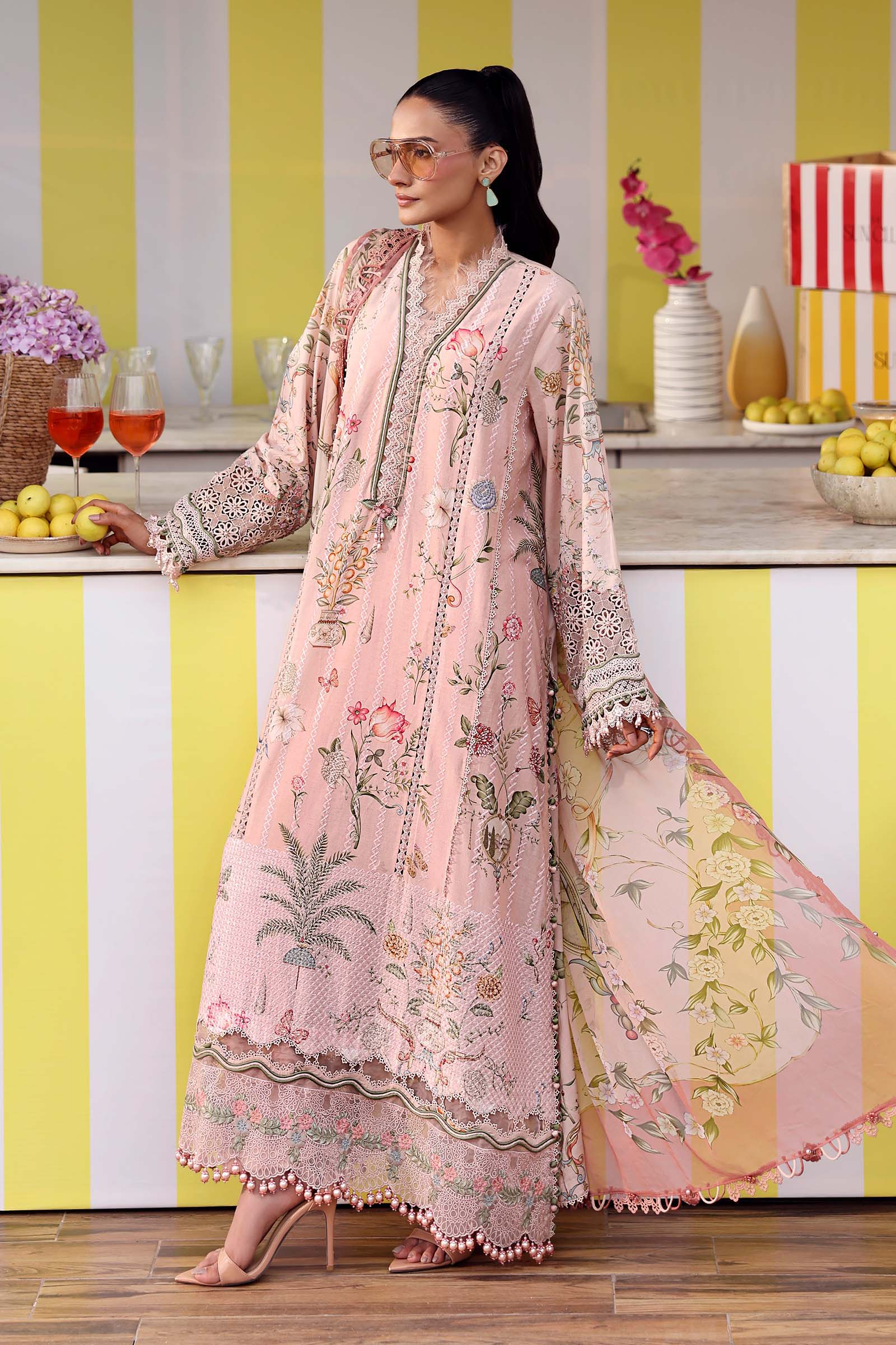 Maria B 3 Piece Stitched Embroidered Lawn Suit