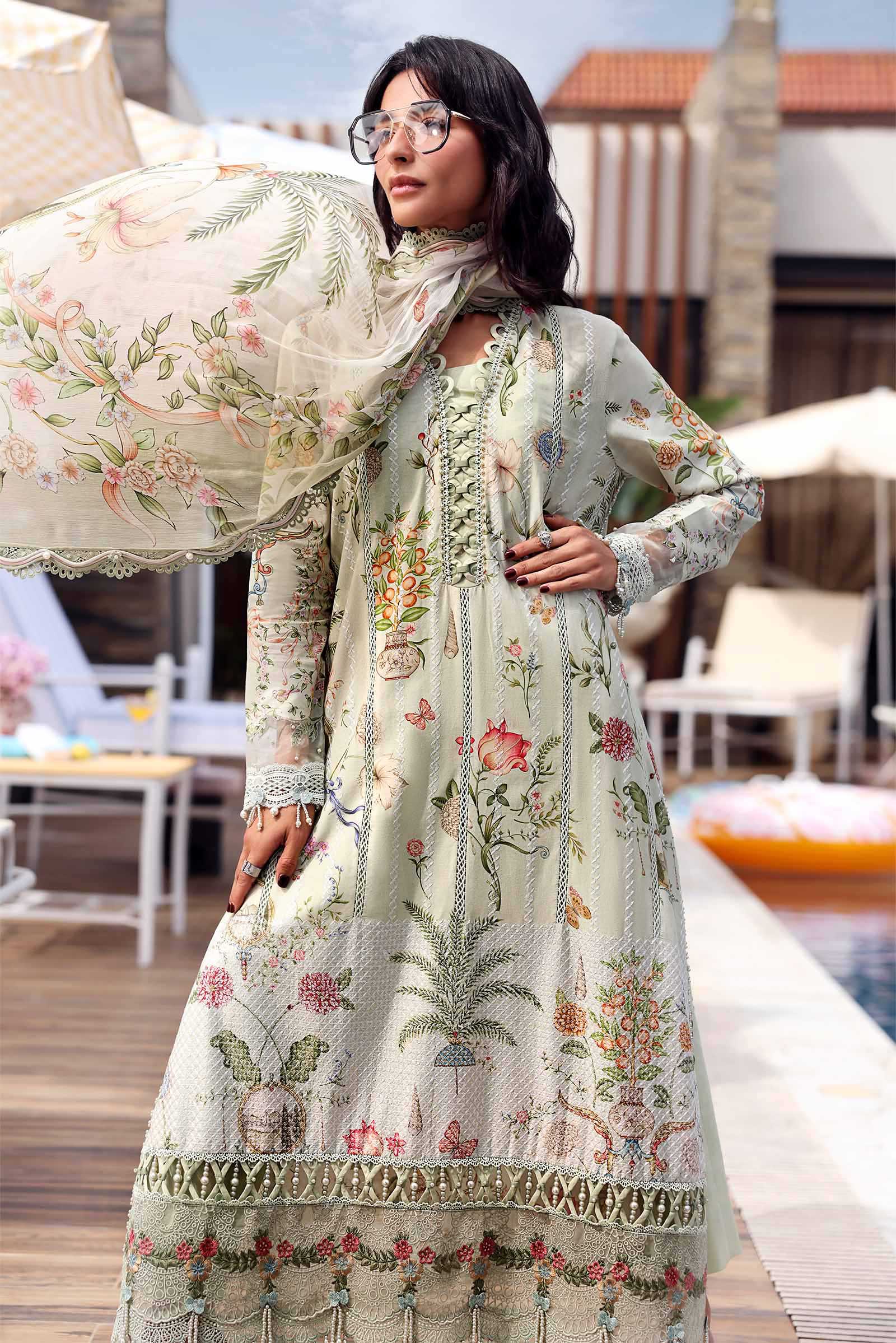 Maria B 3 Piece Stitched Embroidered Lawn Suit