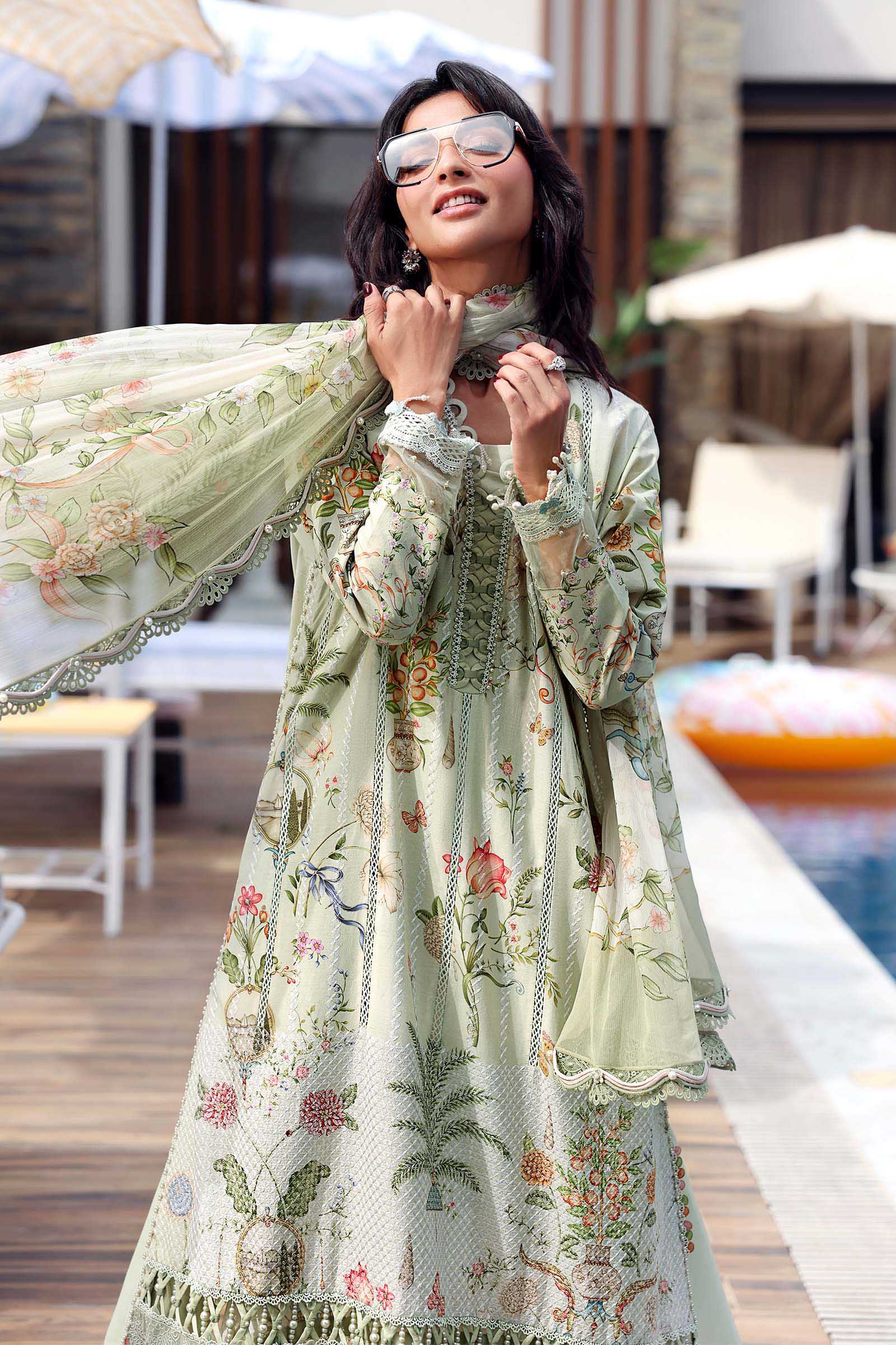 Maria B 3 Piece Stitched Embroidered Lawn Suit
