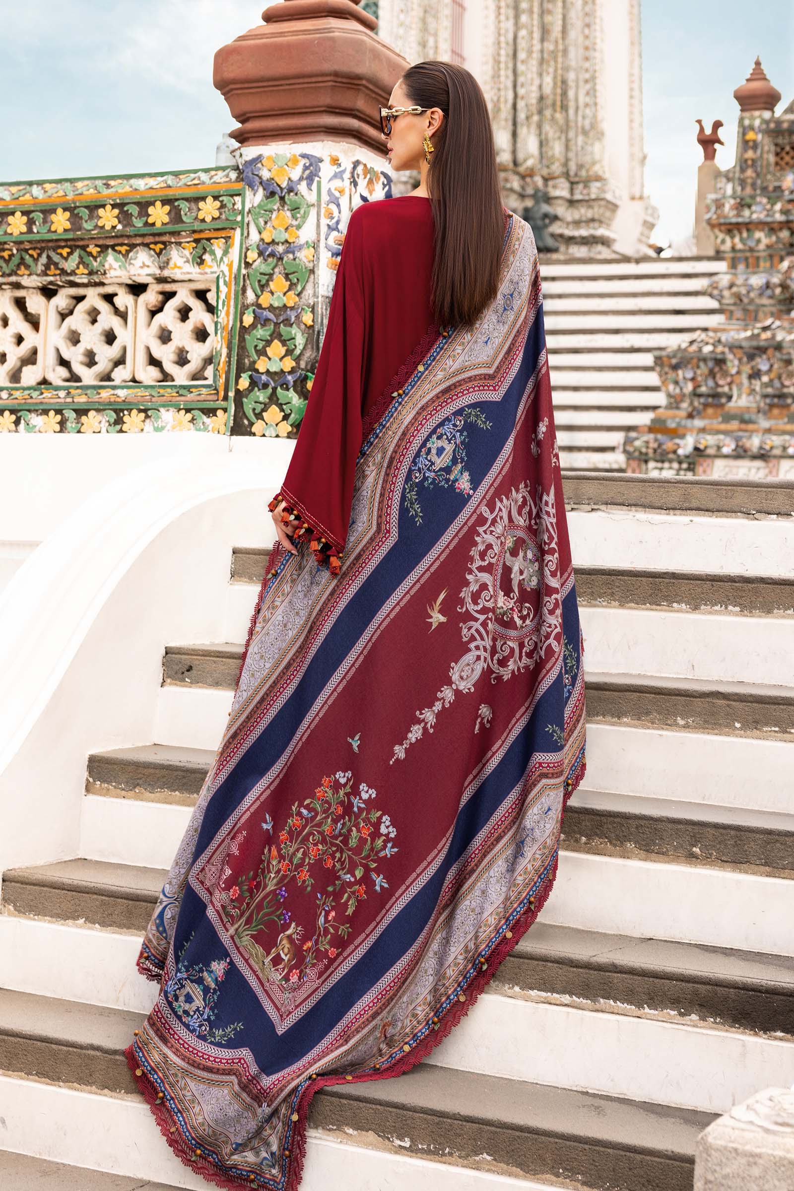3 Piece Unstitched Embroidered Twill Linen Suit - Aqsa Fabrics