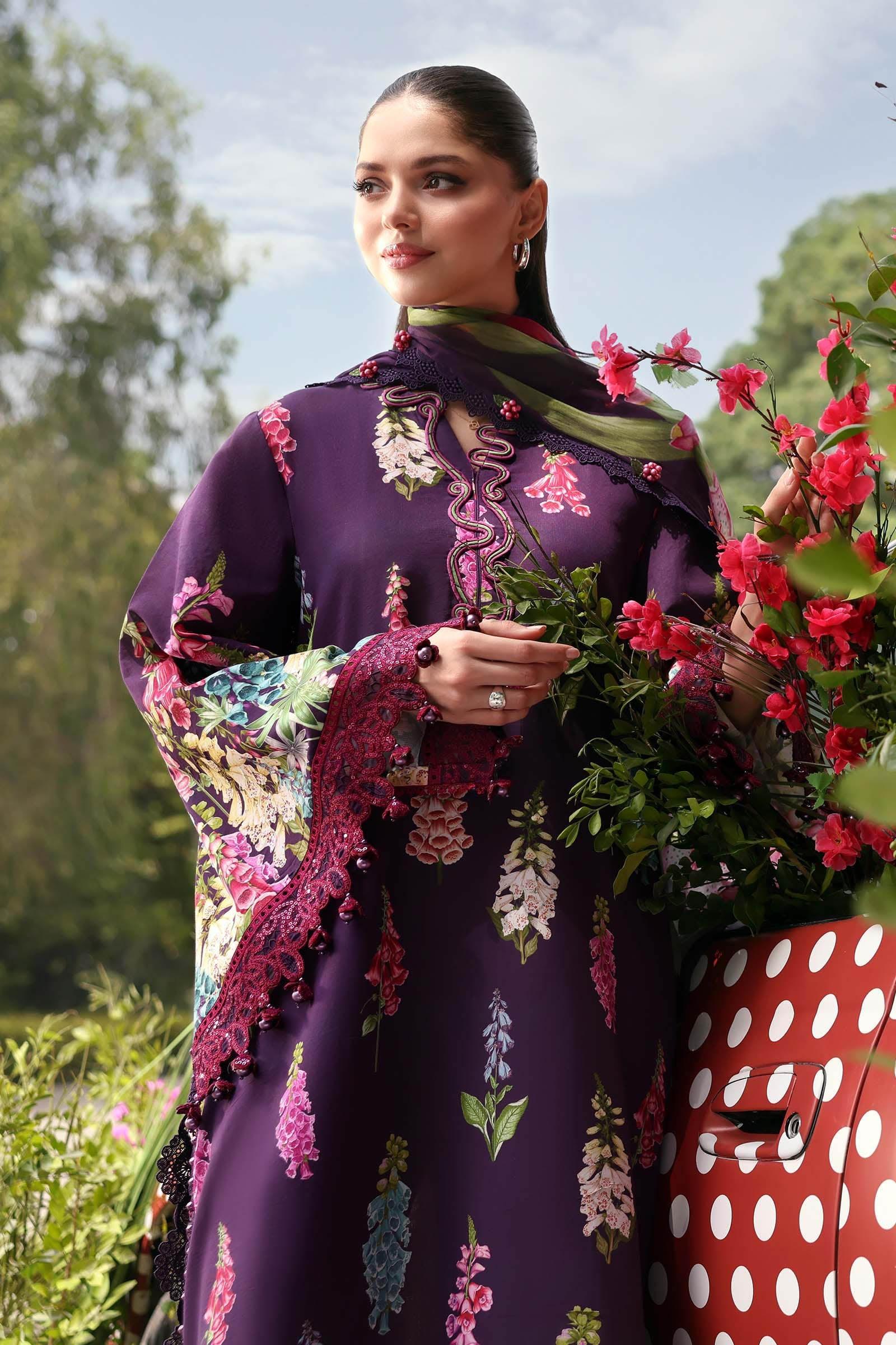 Maria B 3 Piece Stitched Embroidered Lawn Suit