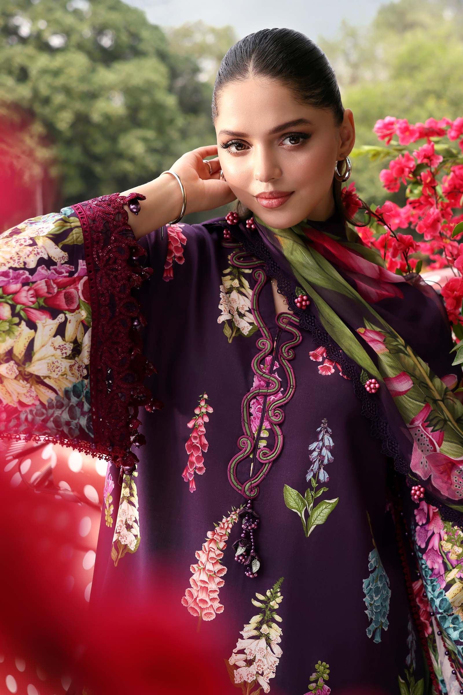 Maria B 3 Piece Stitched Embroidered Lawn Suit