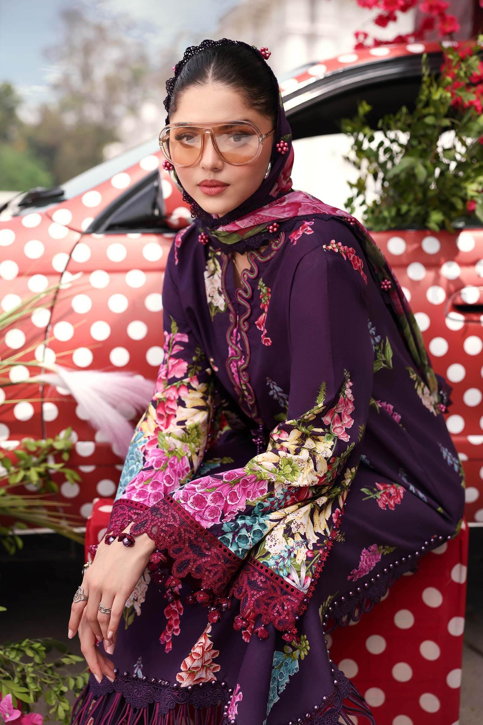 Maria B 3 Piece Stitched Embroidered Lawn Suit