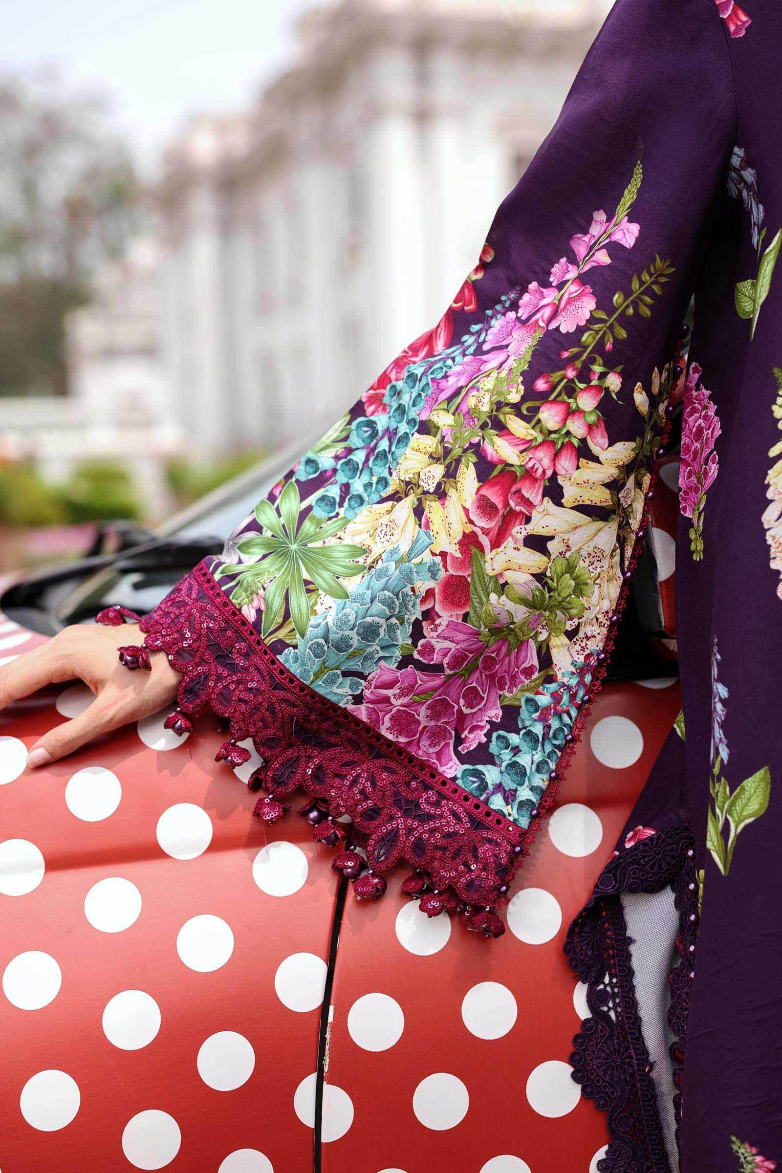 Maria B 3 Piece Stitched Embroidered Lawn Suit