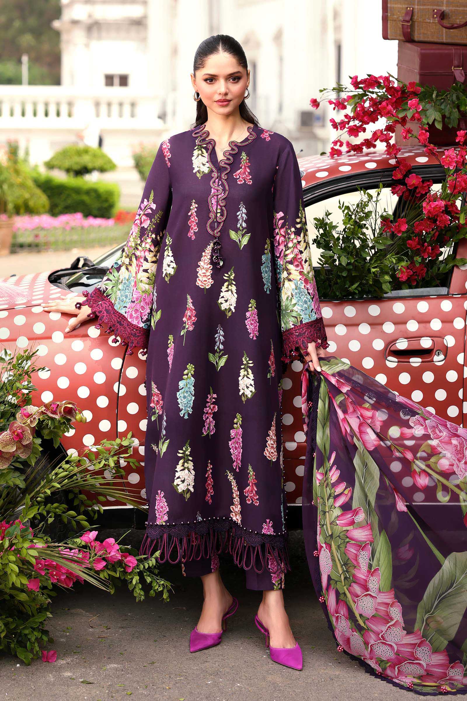 Maria B 3 Piece Stitched Embroidered Lawn Suit