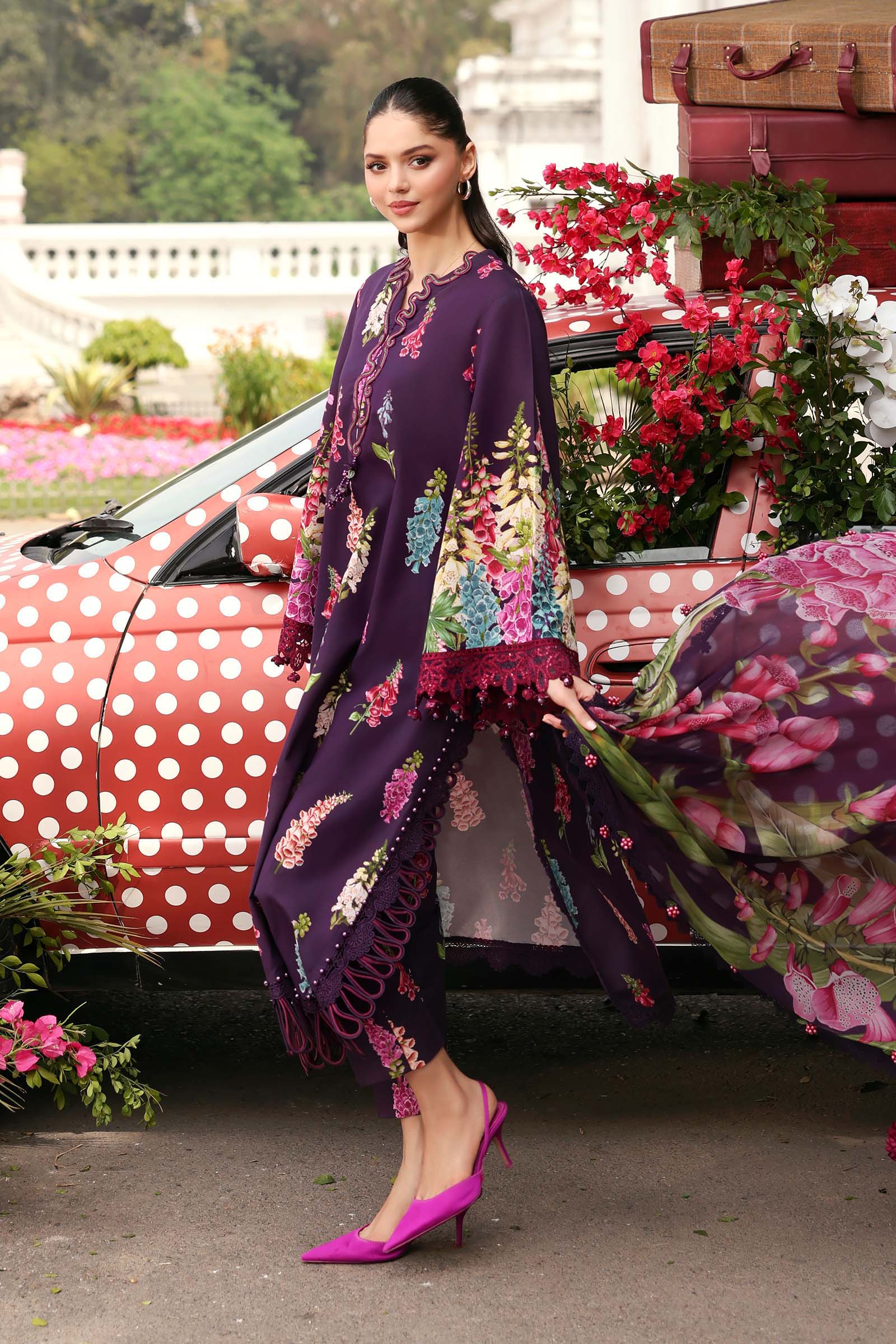 Maria B 3 Piece Stitched Embroidered Lawn Suit